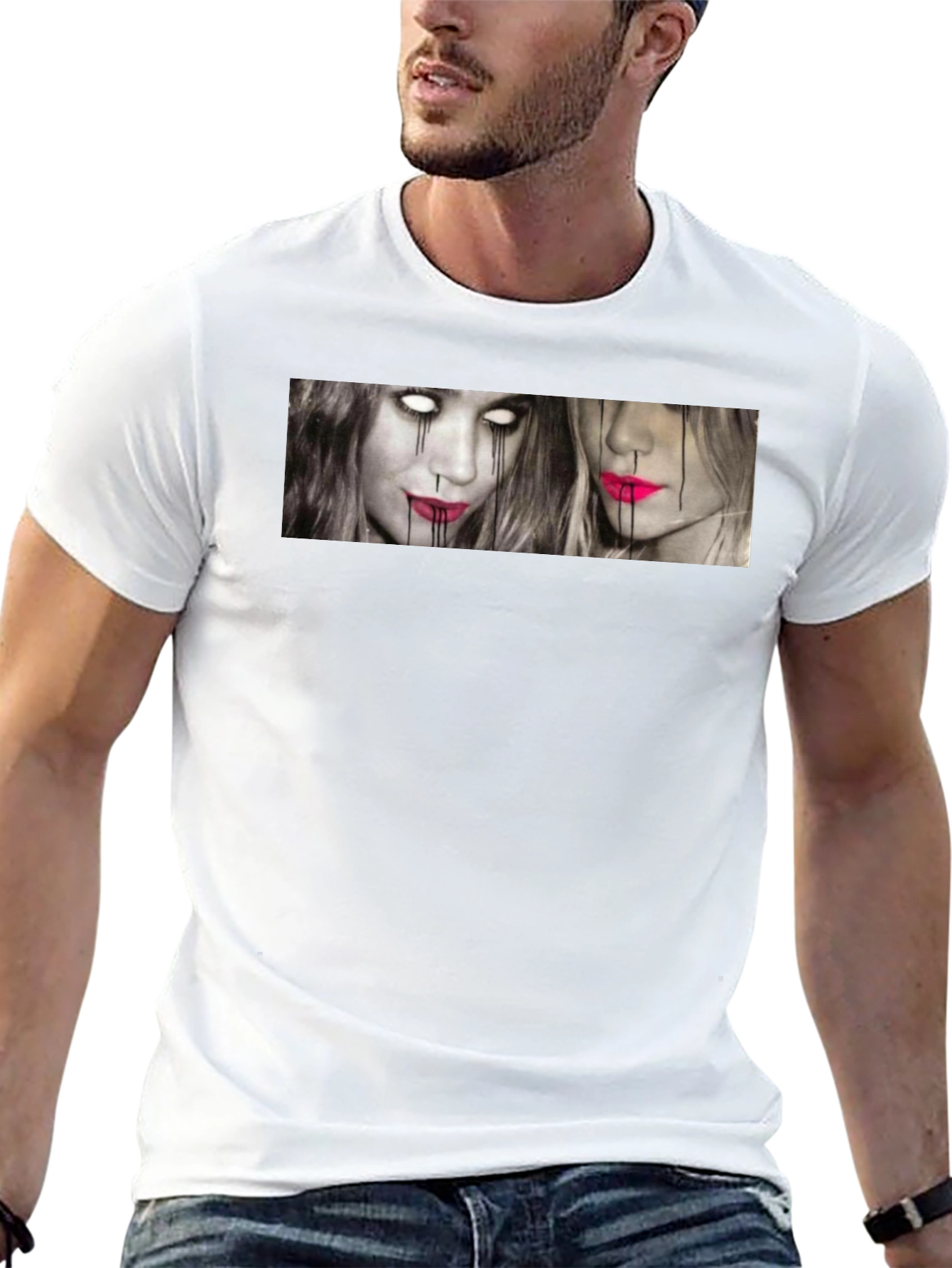 Unique Graphic Print T-Shirt - Edgy Style