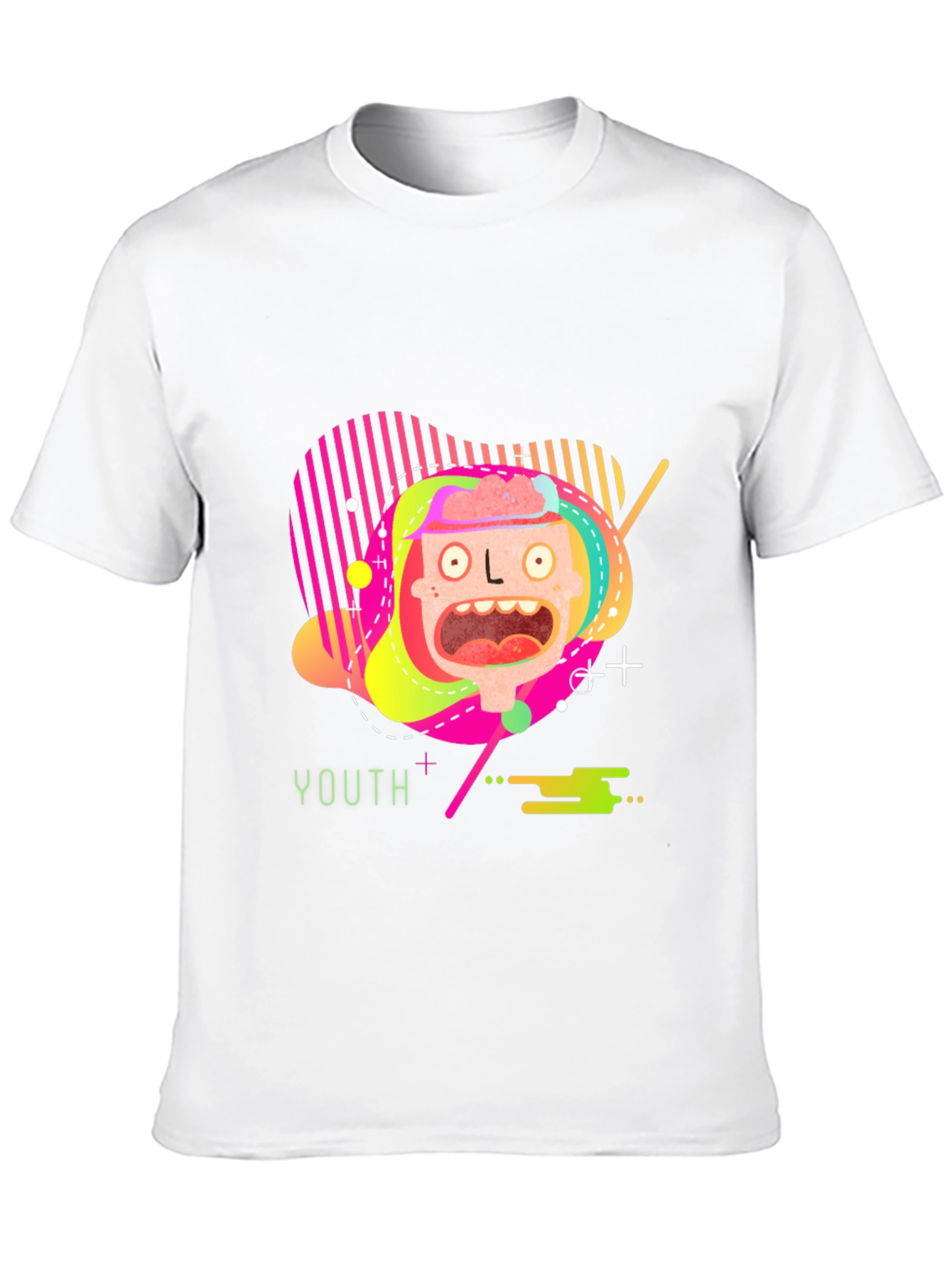 Youthful Graphic Tee - Abstract Neon Design