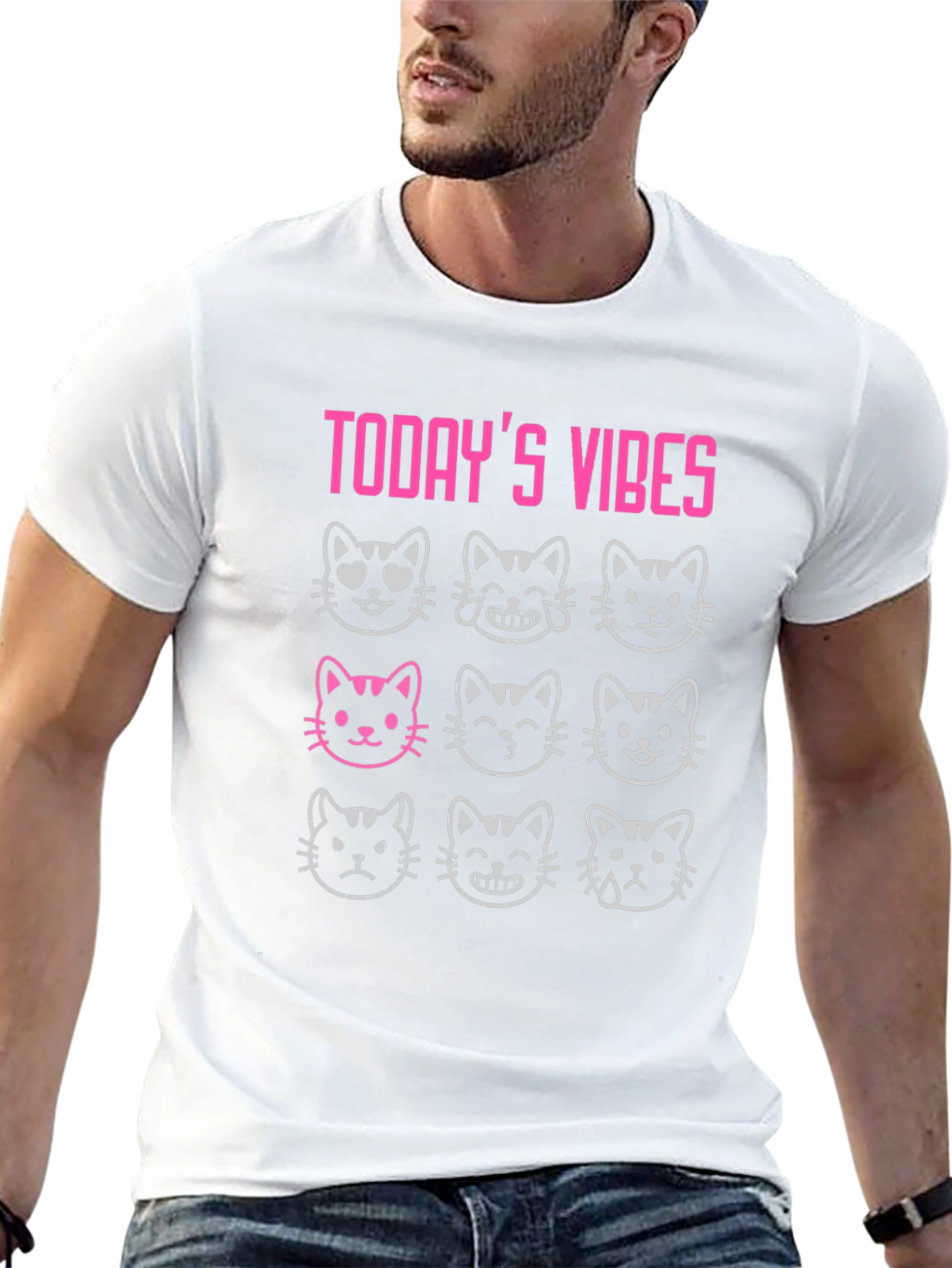 Todays Vibes T-Shirt: Cat Emoji Moods