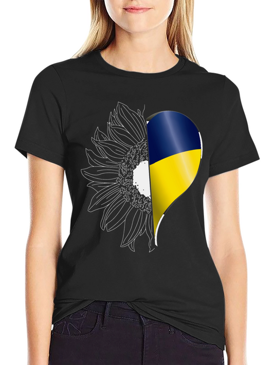 Ukraine Sunflower Heart T-Shirt