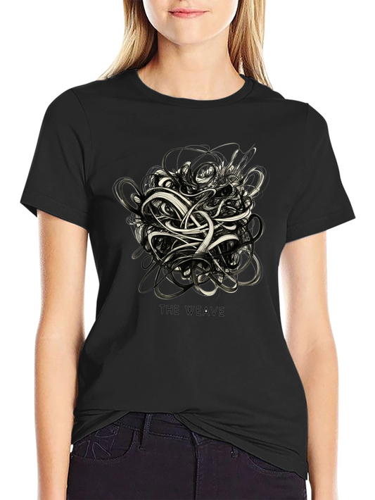 The Weave Graphic Black T-Shirt - Modern Artistic Tee