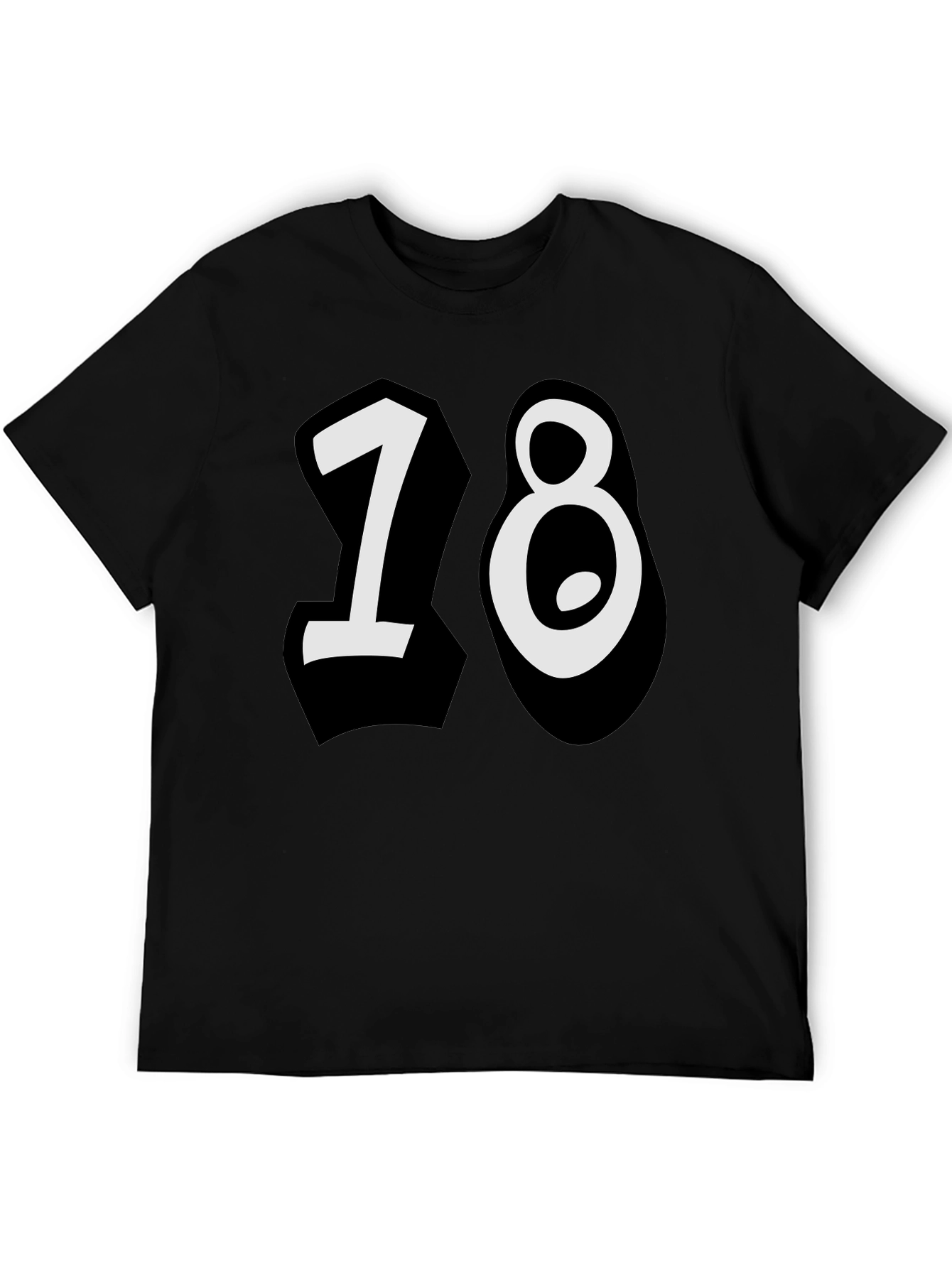 18 Birthday Graphic Tee - Mens Black T-Shirt