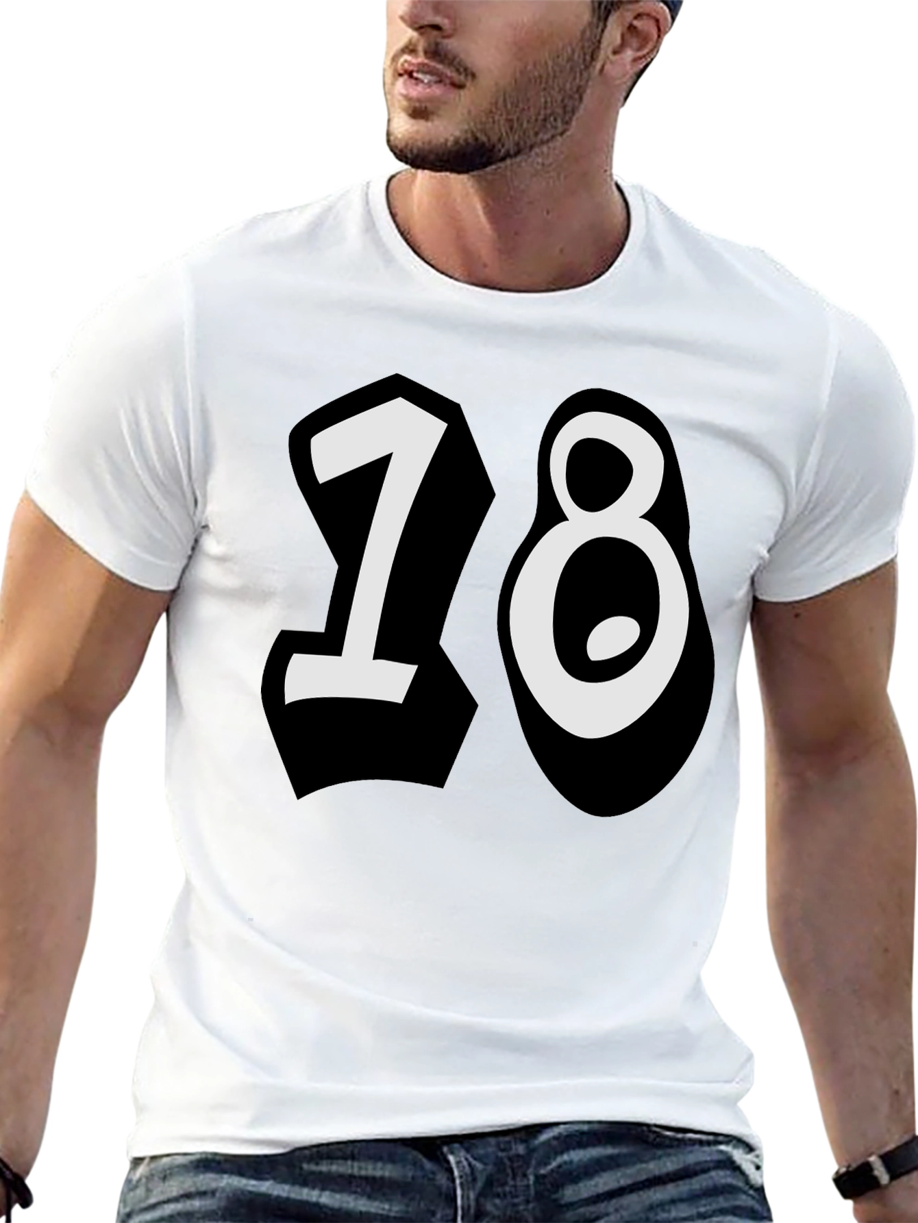 18 Birthday Graphic Tee - Mens Black T-Shirt