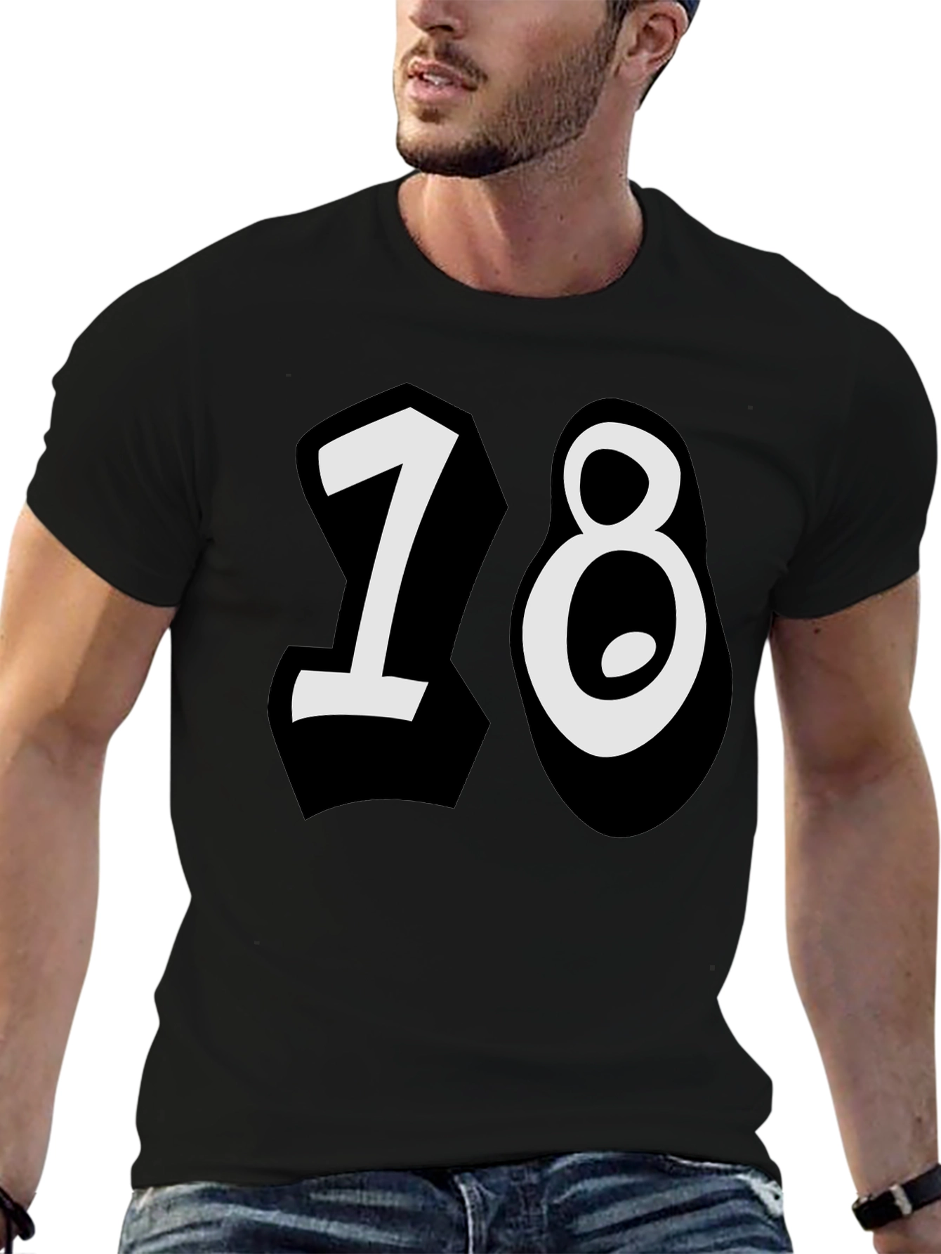 18 Birthday Graphic Tee - Mens Black T-Shirt