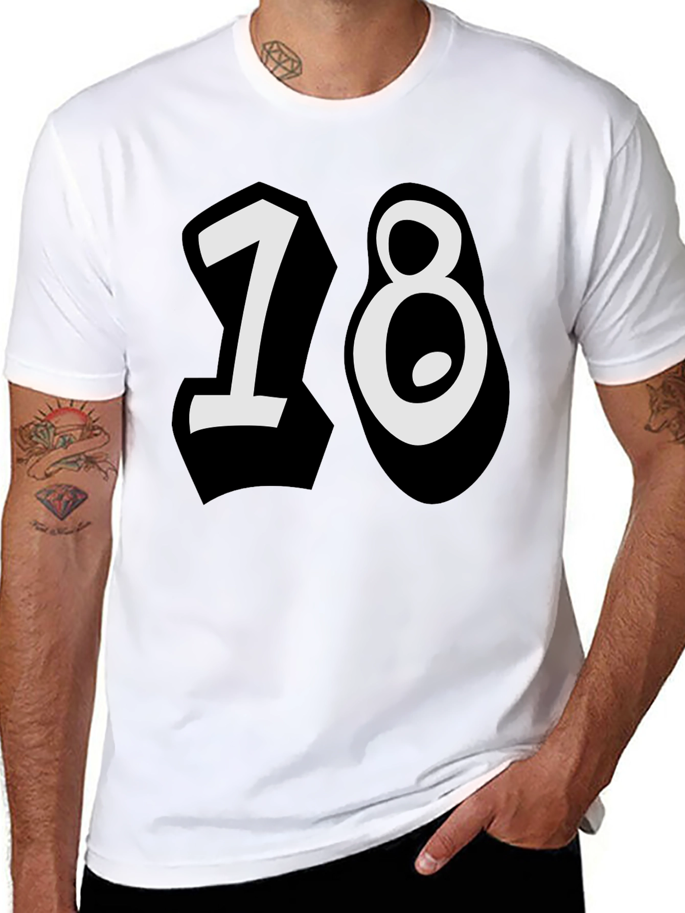 18 Birthday Graphic Tee - Mens Black T-Shirt