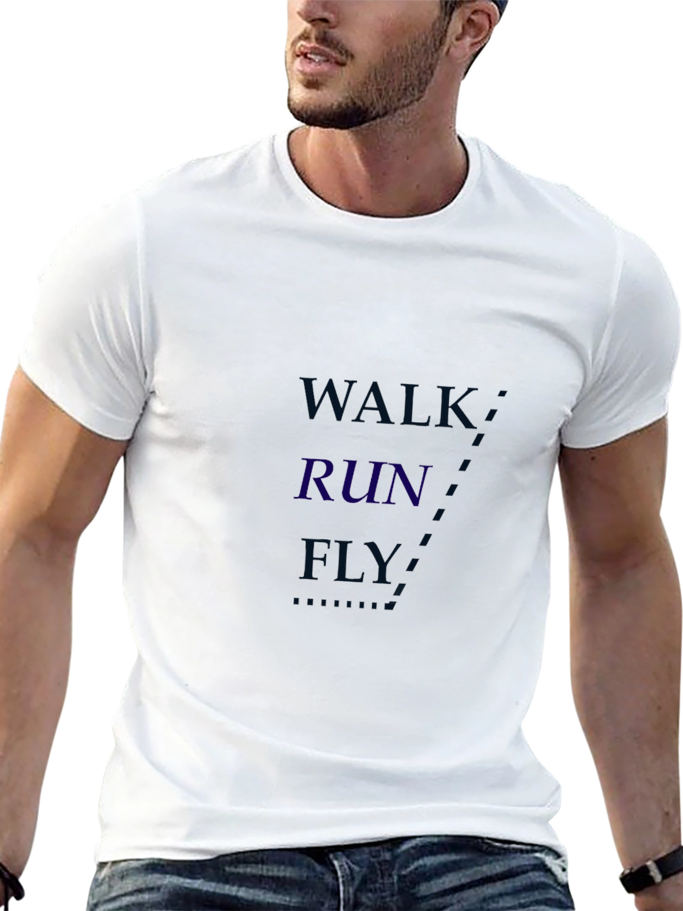 Walk Run Fly Graphic T-Shirt - Motivational Tee