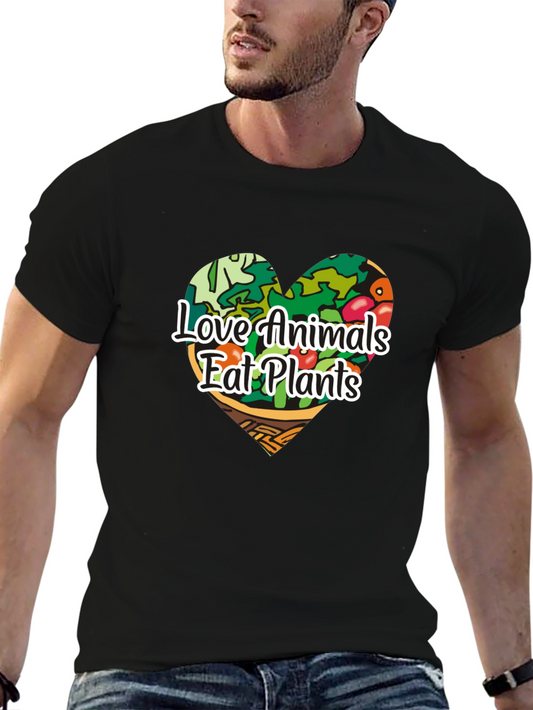 Vegan Love Animals Eat Plants Graphic Tee