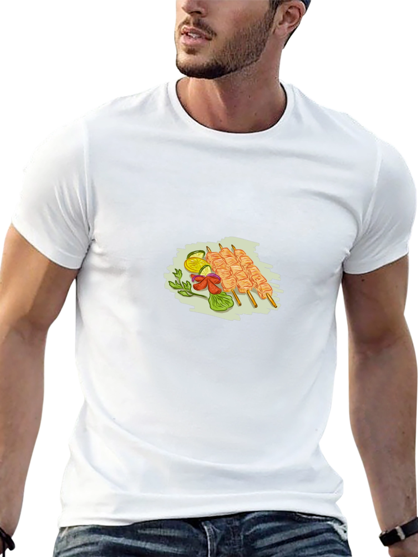 Unique Foodie T-Shirt: Skewers Design