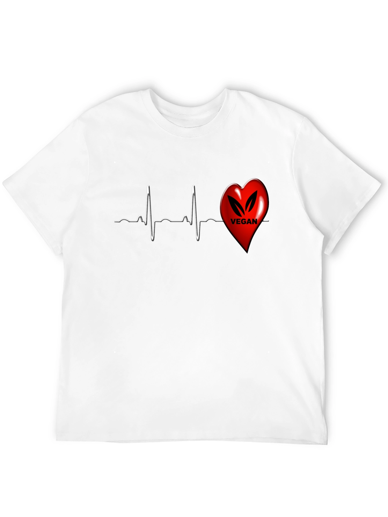 Vegan Heartbeat T-Shirt - Black