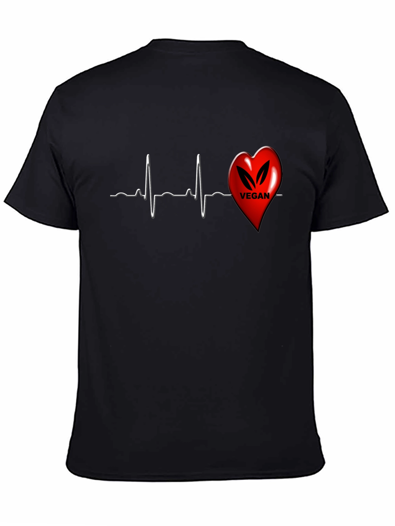 Vegan Heartbeat T-Shirt - Black