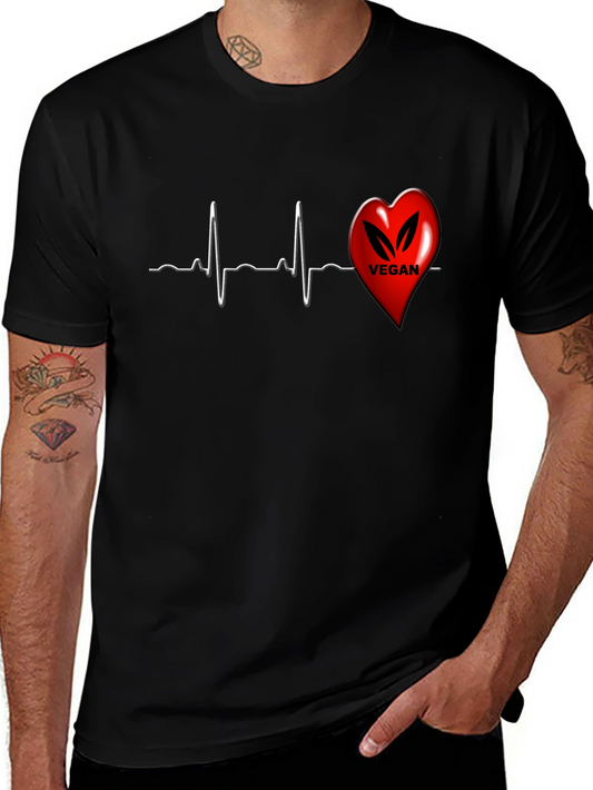 Vegan Heartbeat T-Shirt - Black