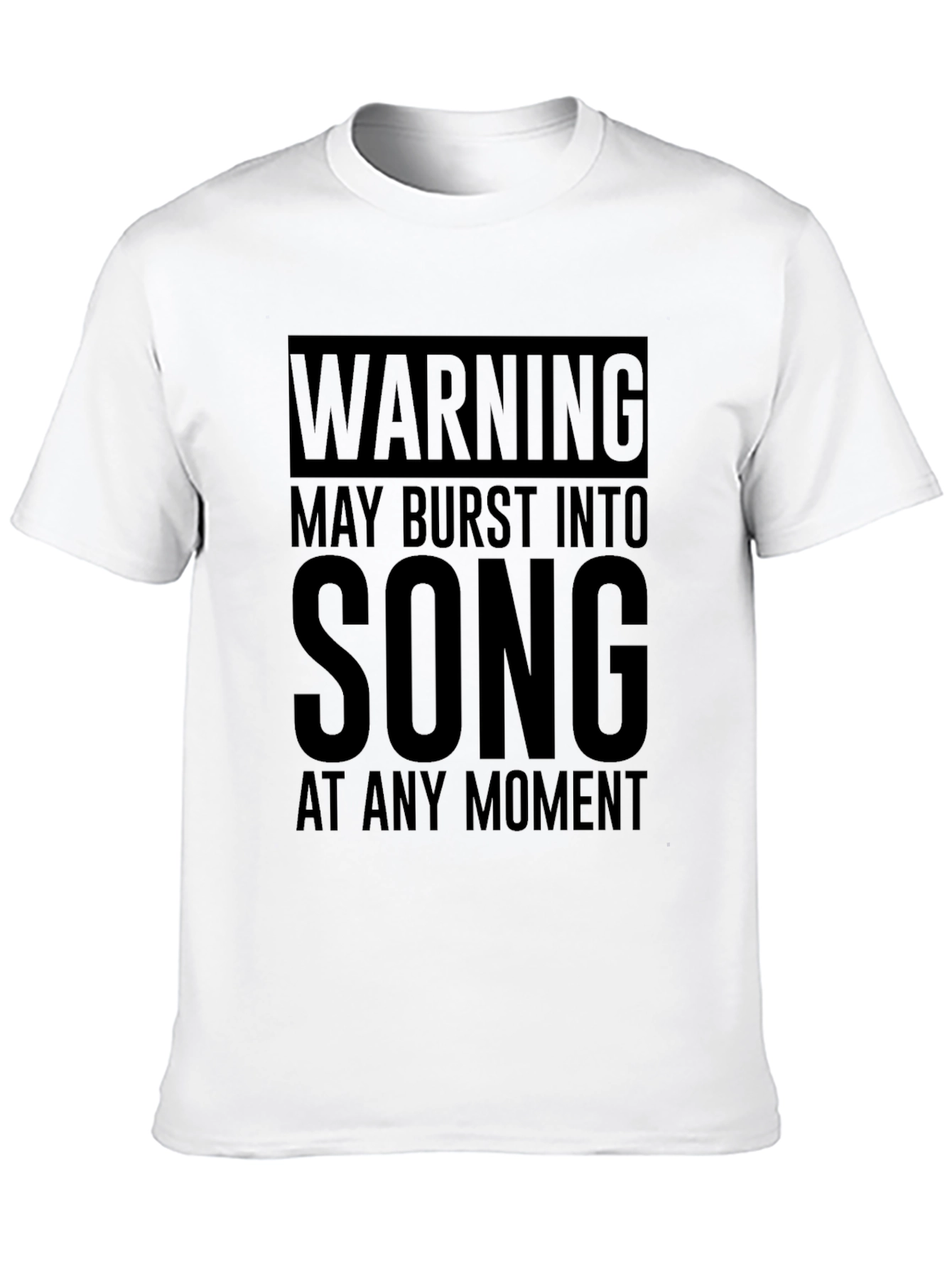 Warning May Burst Into Song Black Graphic T-Shirt