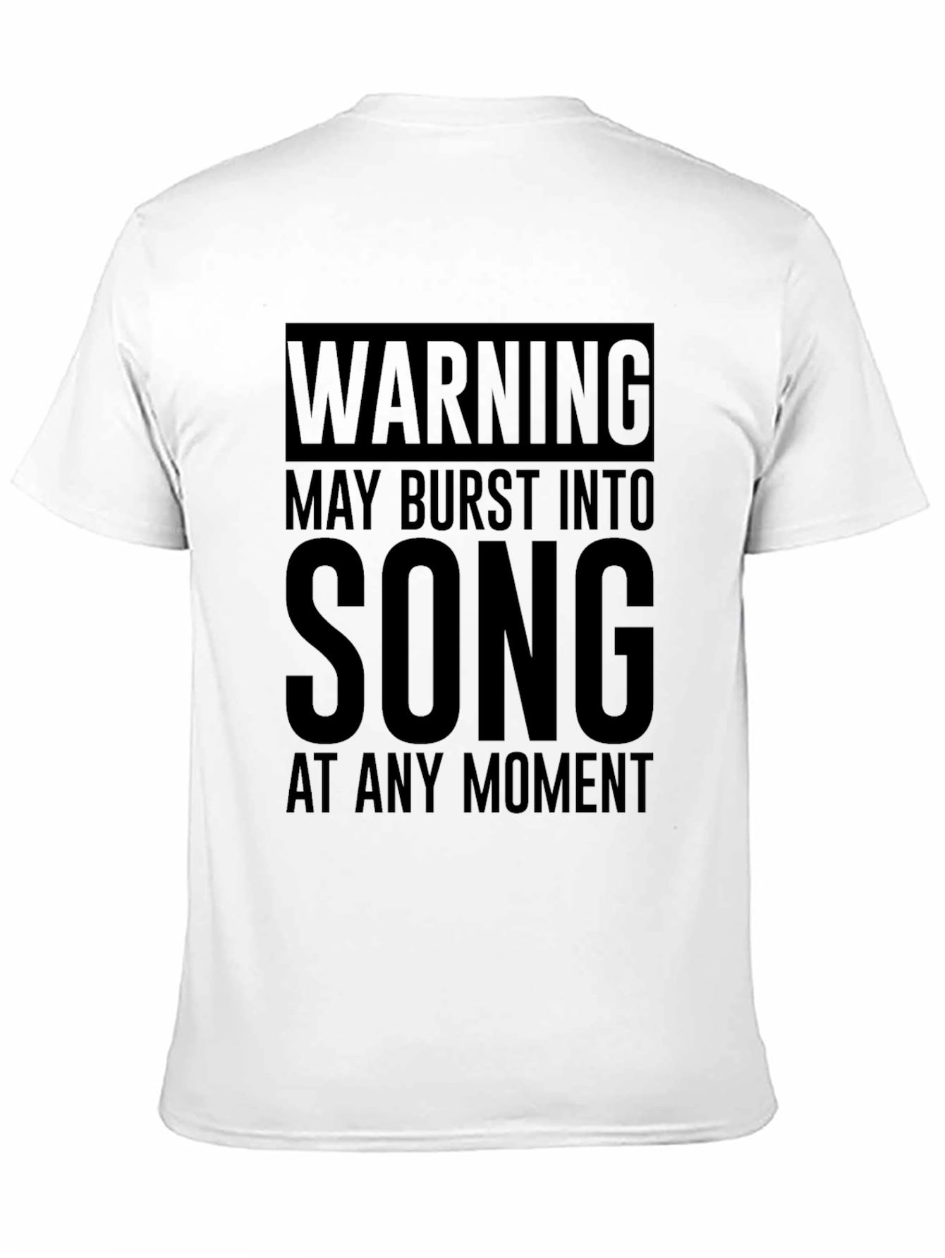 Warning May Burst Into Song Black Graphic T-Shirt