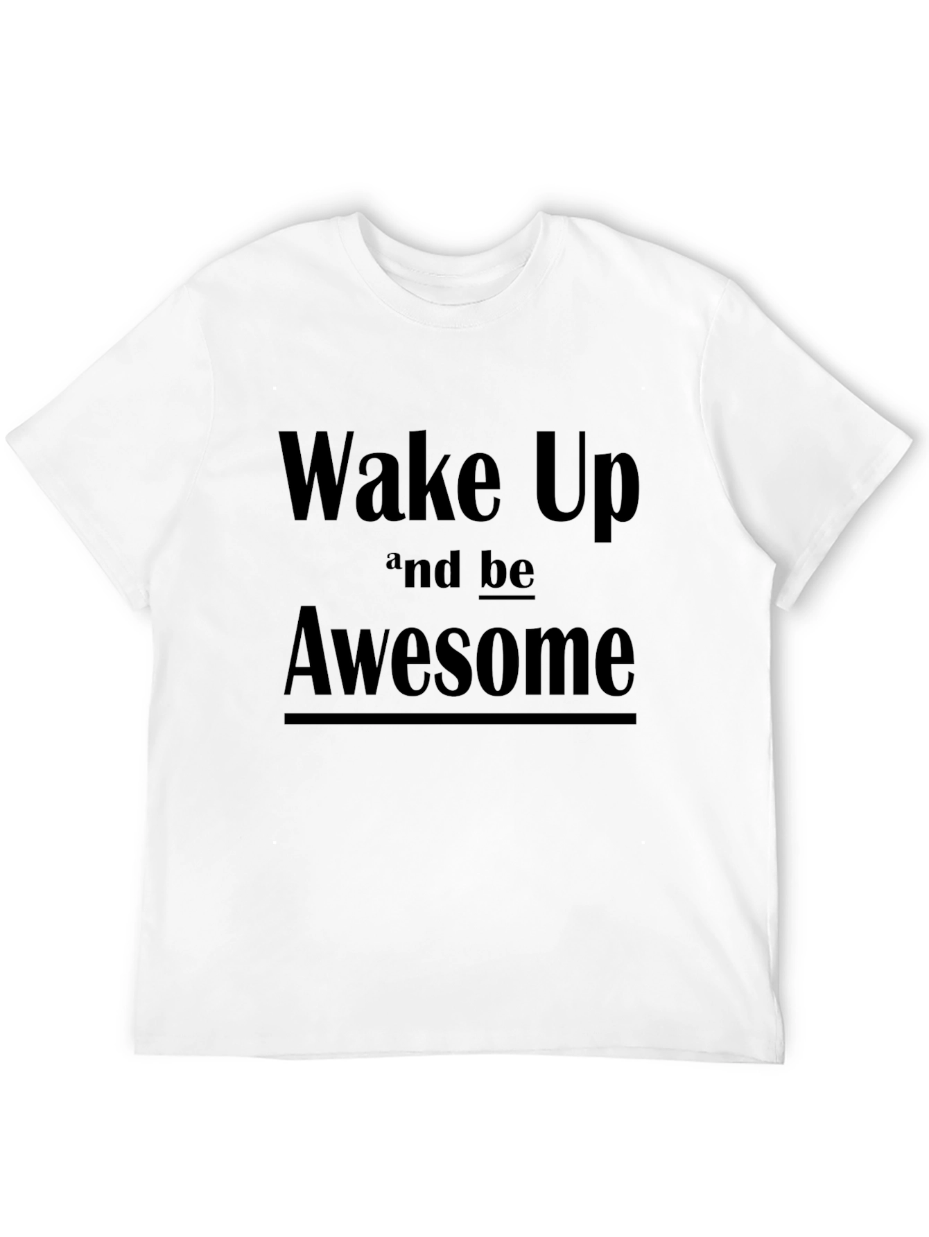 Wake Up Awesome Graphic Tee - Mens Black T-Shirt