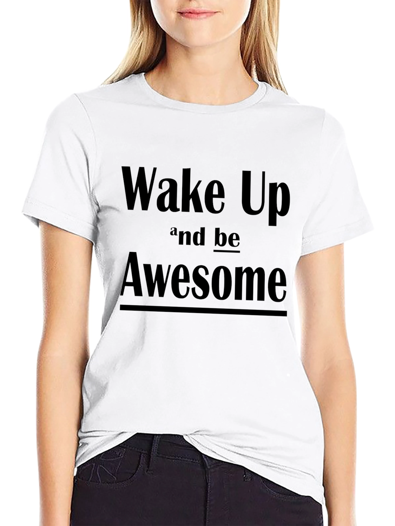 Wake Up Awesome Graphic Tee - Mens Black T-Shirt