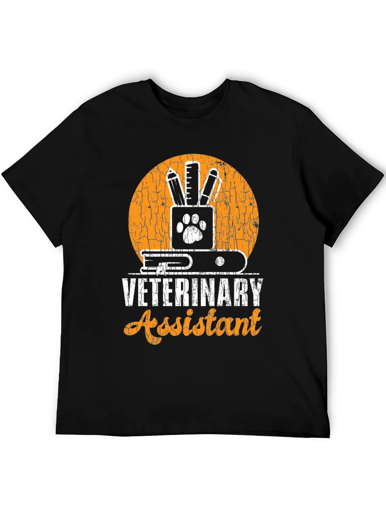 Veterinary Assistant Graphic T-Shirt Animal Paw Print Tee