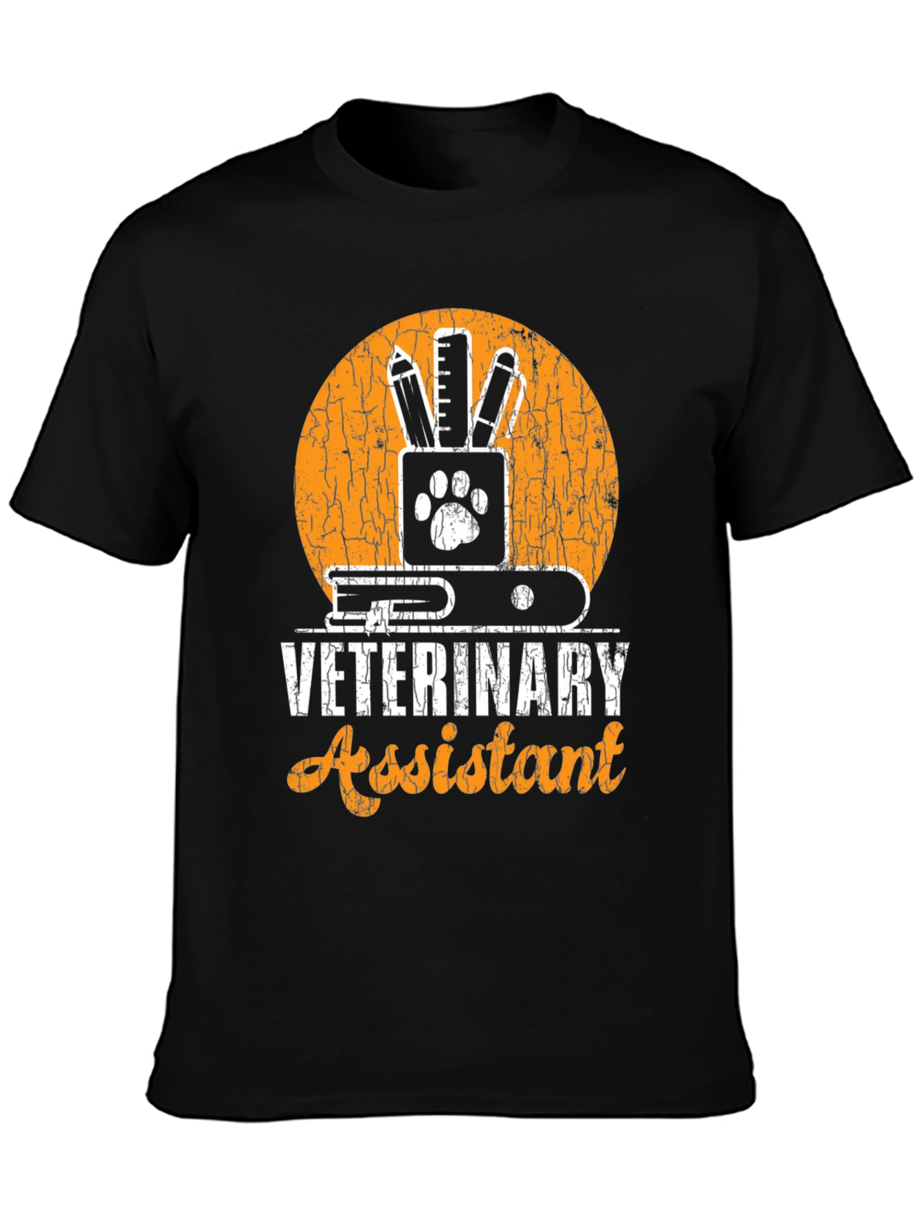 Veterinary Assistant Graphic T-Shirt Animal Paw Print Tee