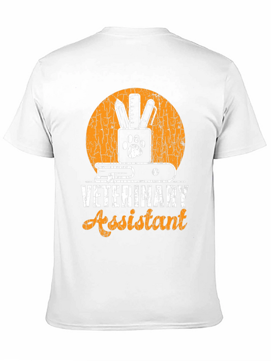 Veterinary Assistant Graphic T-Shirt Animal Paw Print Tee