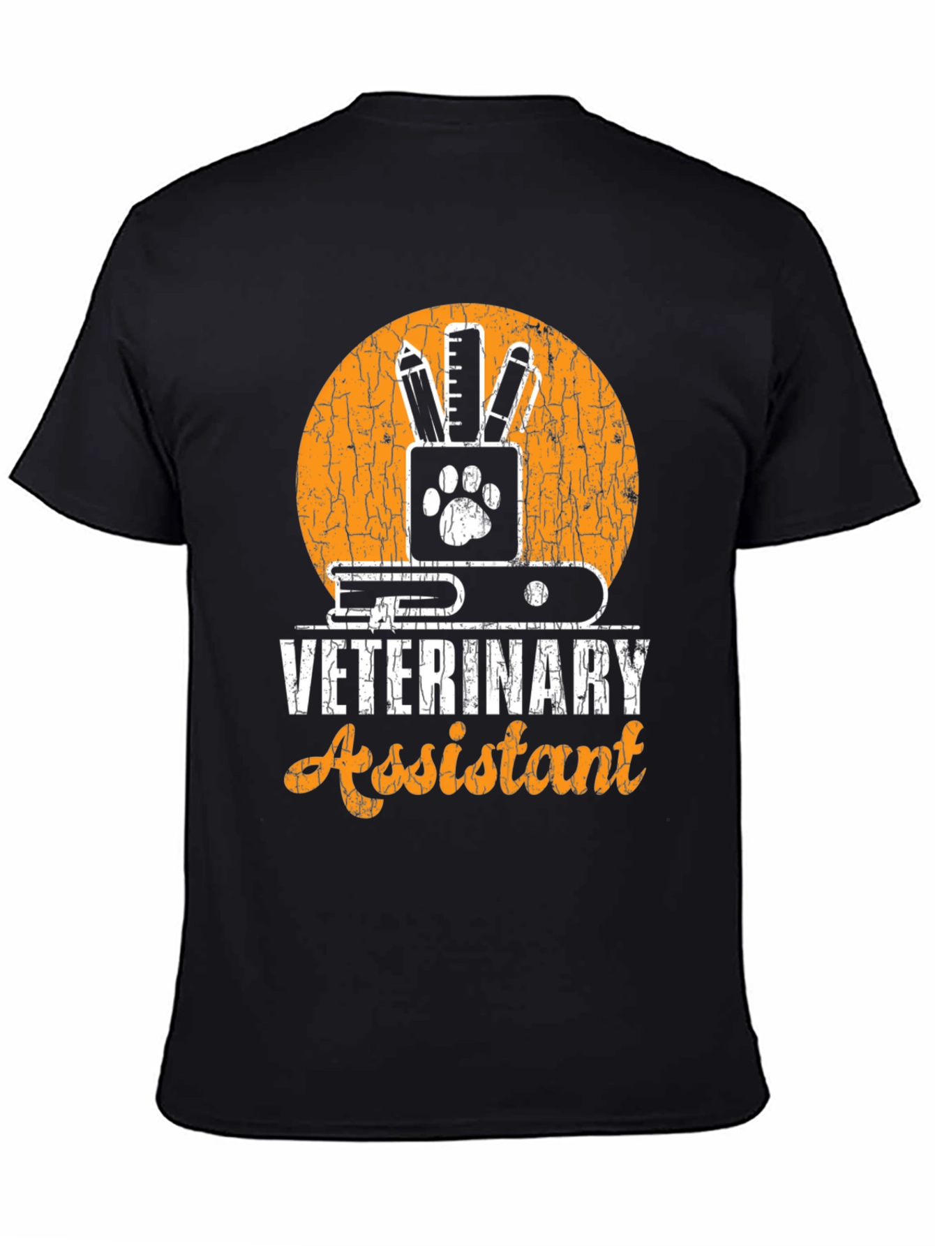 Veterinary Assistant Graphic T-Shirt Animal Paw Print Tee