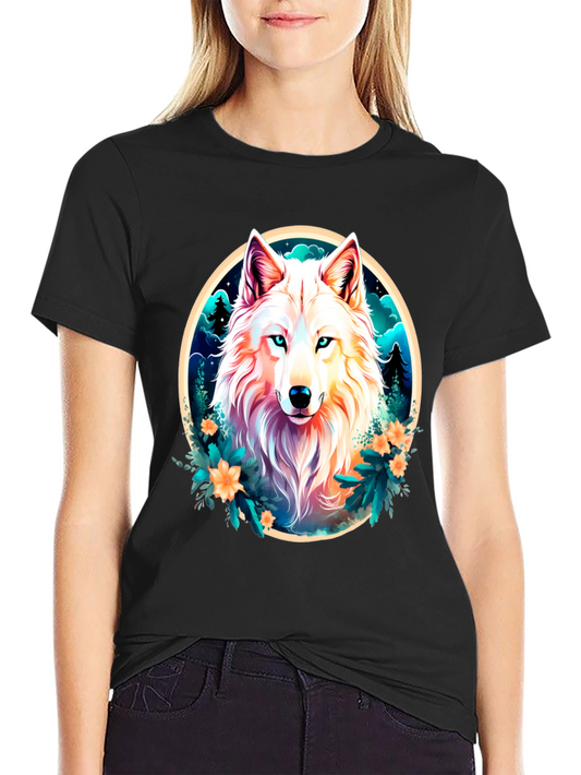 Wolf Portrait Graphic Tee - Stylish Animal Print T-Shirt