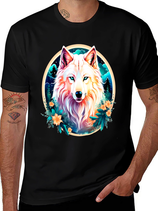 Wolf Portrait Graphic Tee - Stylish Animal Print T-Shirt