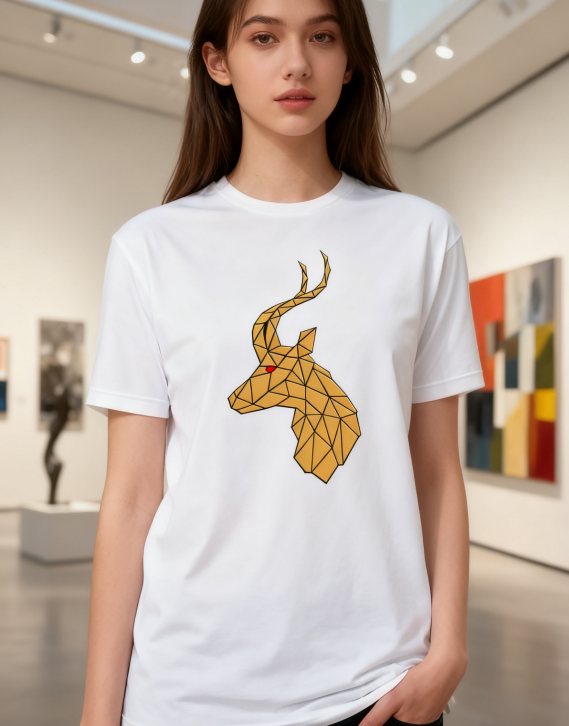 "Geometric Antelope" Minimalist Graphic Tee