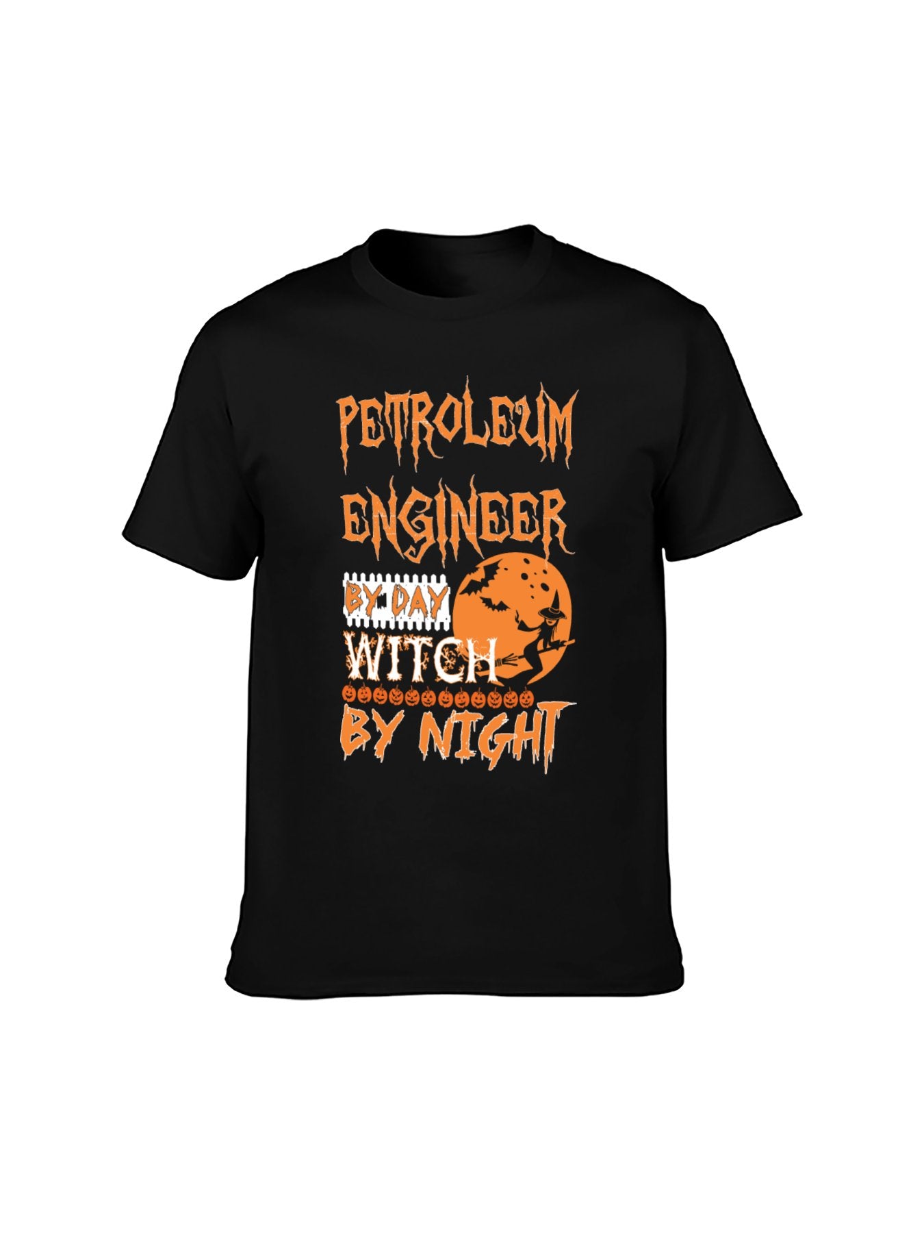 Petroleum Engineer Witch Halloween T-Shirt - 100% Cotton, Spooky Exclusive for Halloween Parties & Casual Occasions