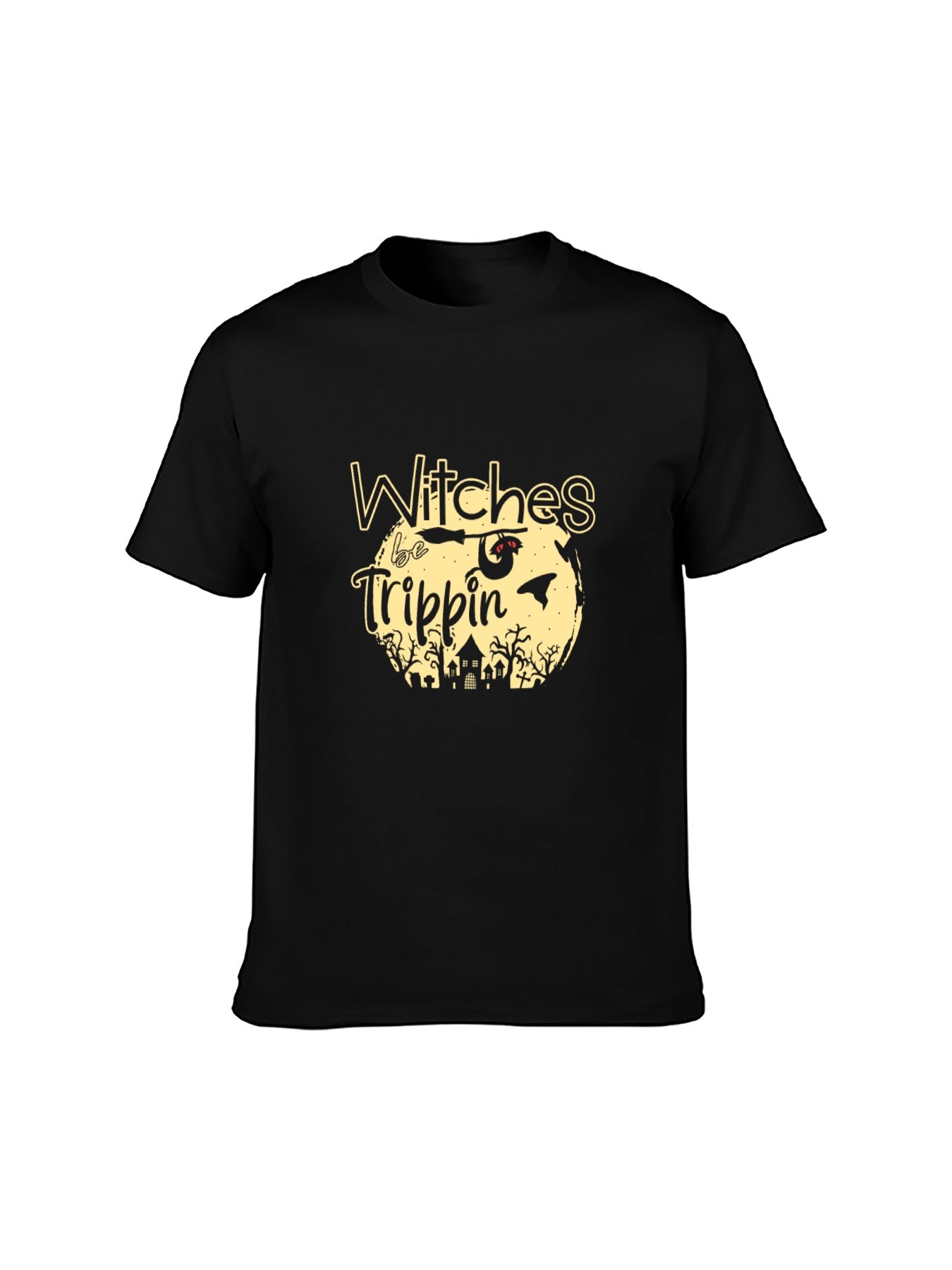 Witches Be Trippin Halloween Graphic T-Shirt - 100% Cotton, Spooky Exclusive for Halloween Parties & Casual Occasions