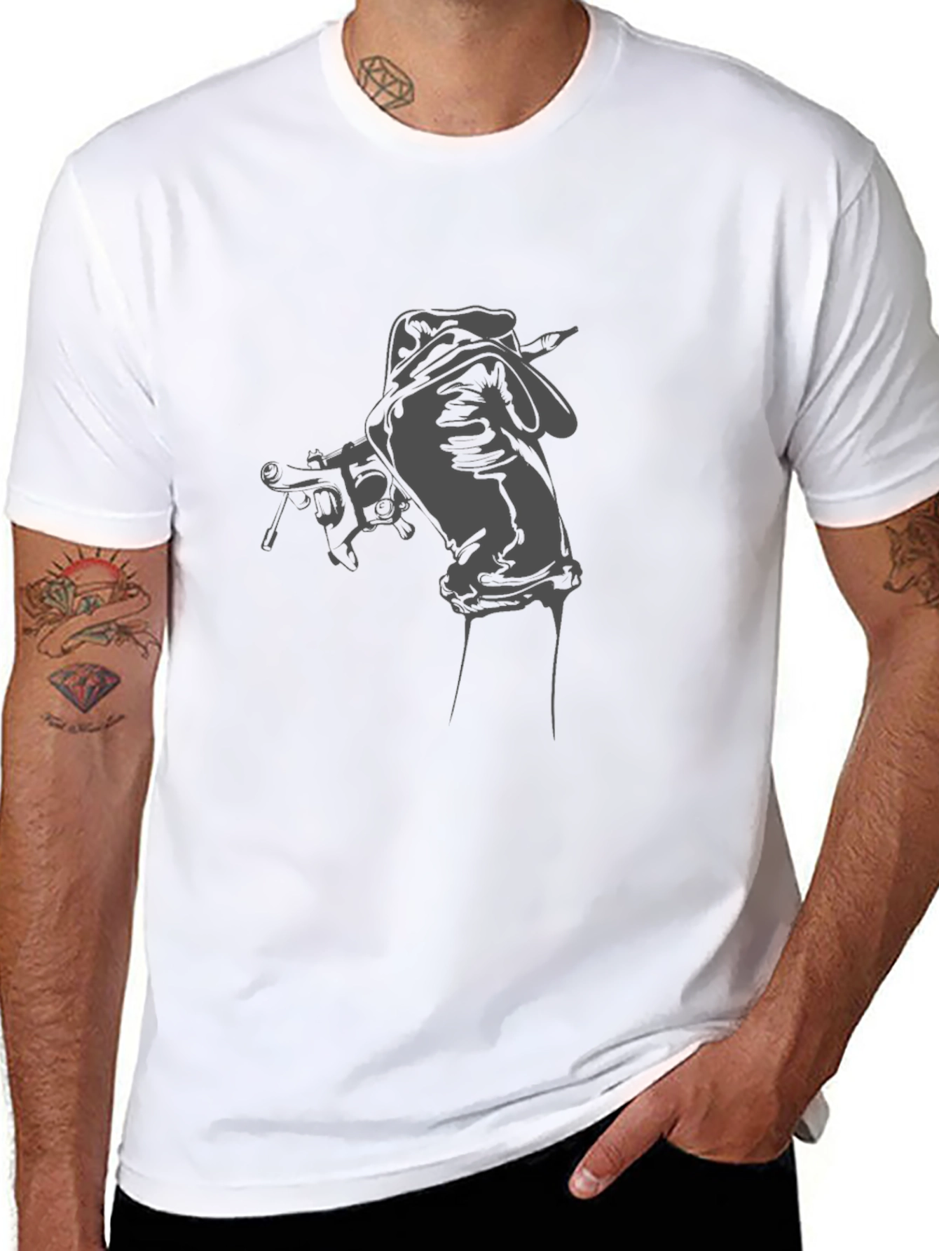 Tattoo Artist Hand Black T-Shirt