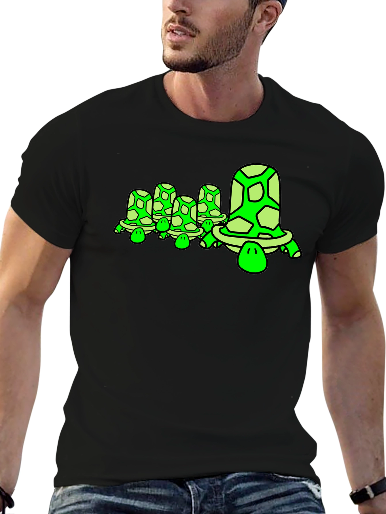 Turtle Family Graphic Tee - Unique Design Soft Cotton