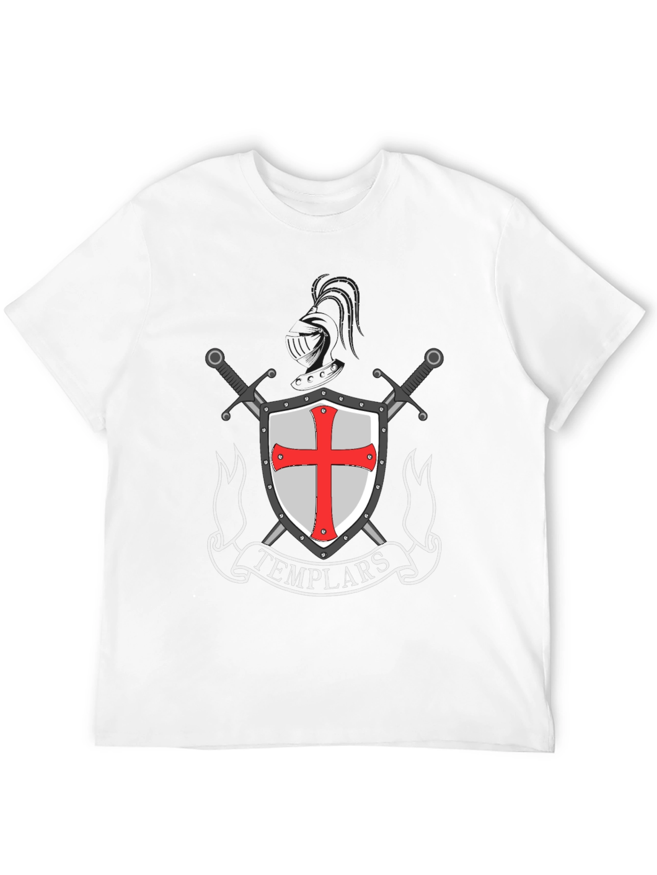 Templar Knight T-Shirt - Shield & Sword Design