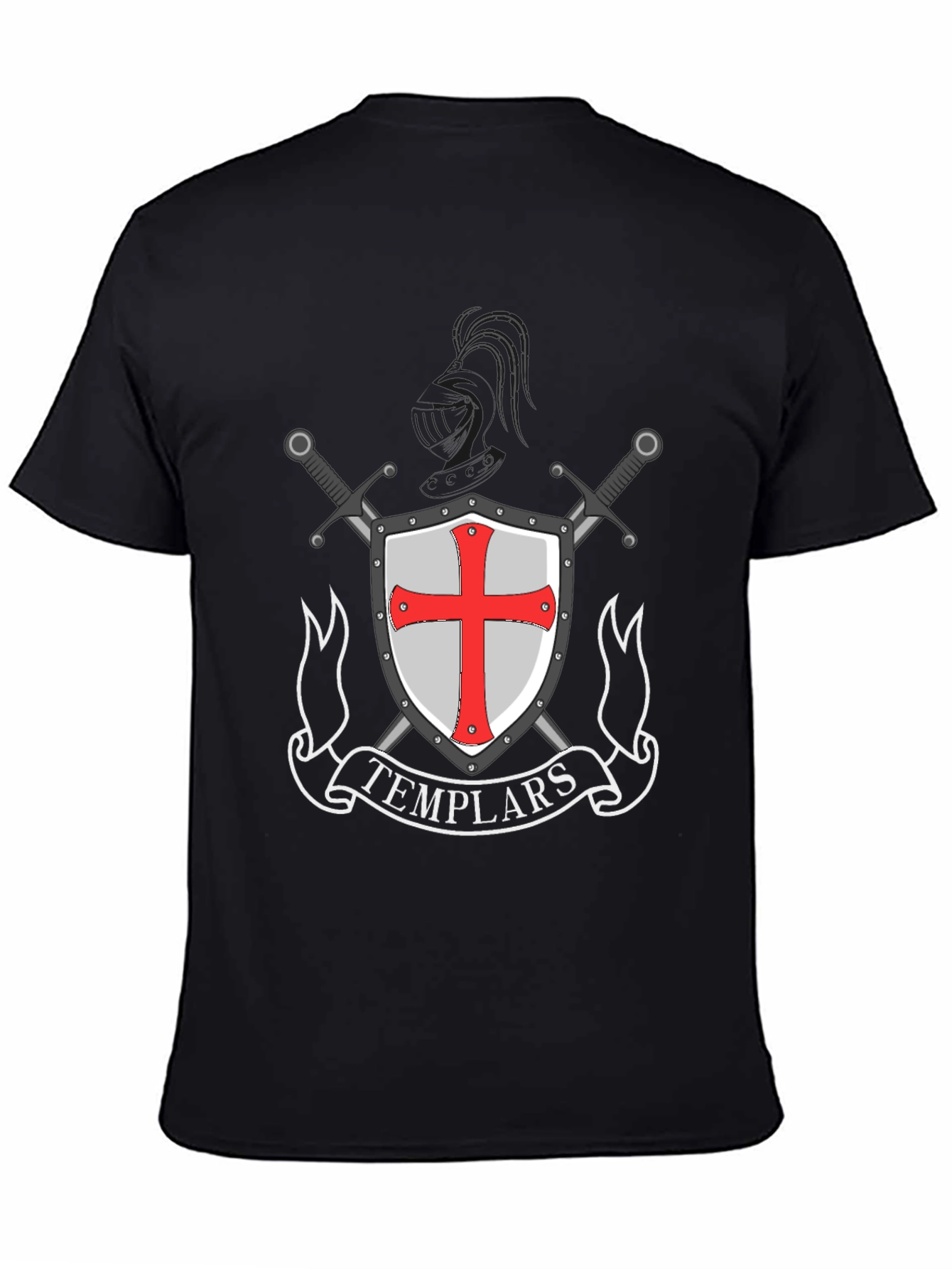 Templar Knight T-Shirt - Shield & Sword Design