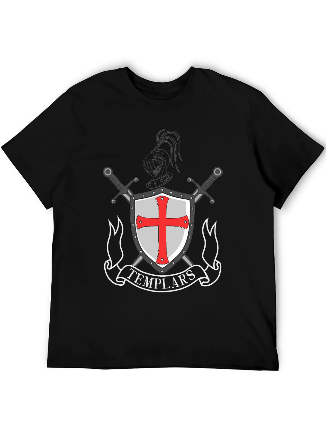 Templar Knight T-Shirt - Shield & Sword Design