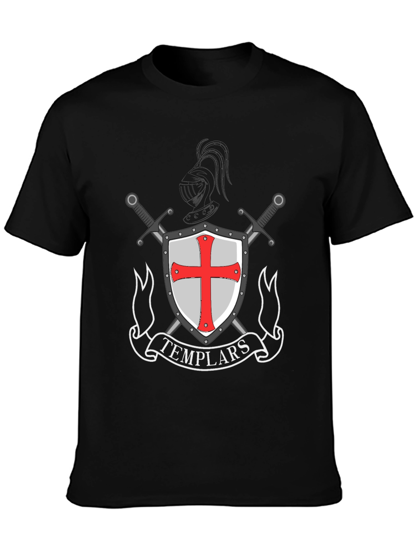 Templar Knight T-Shirt - Shield & Sword Design