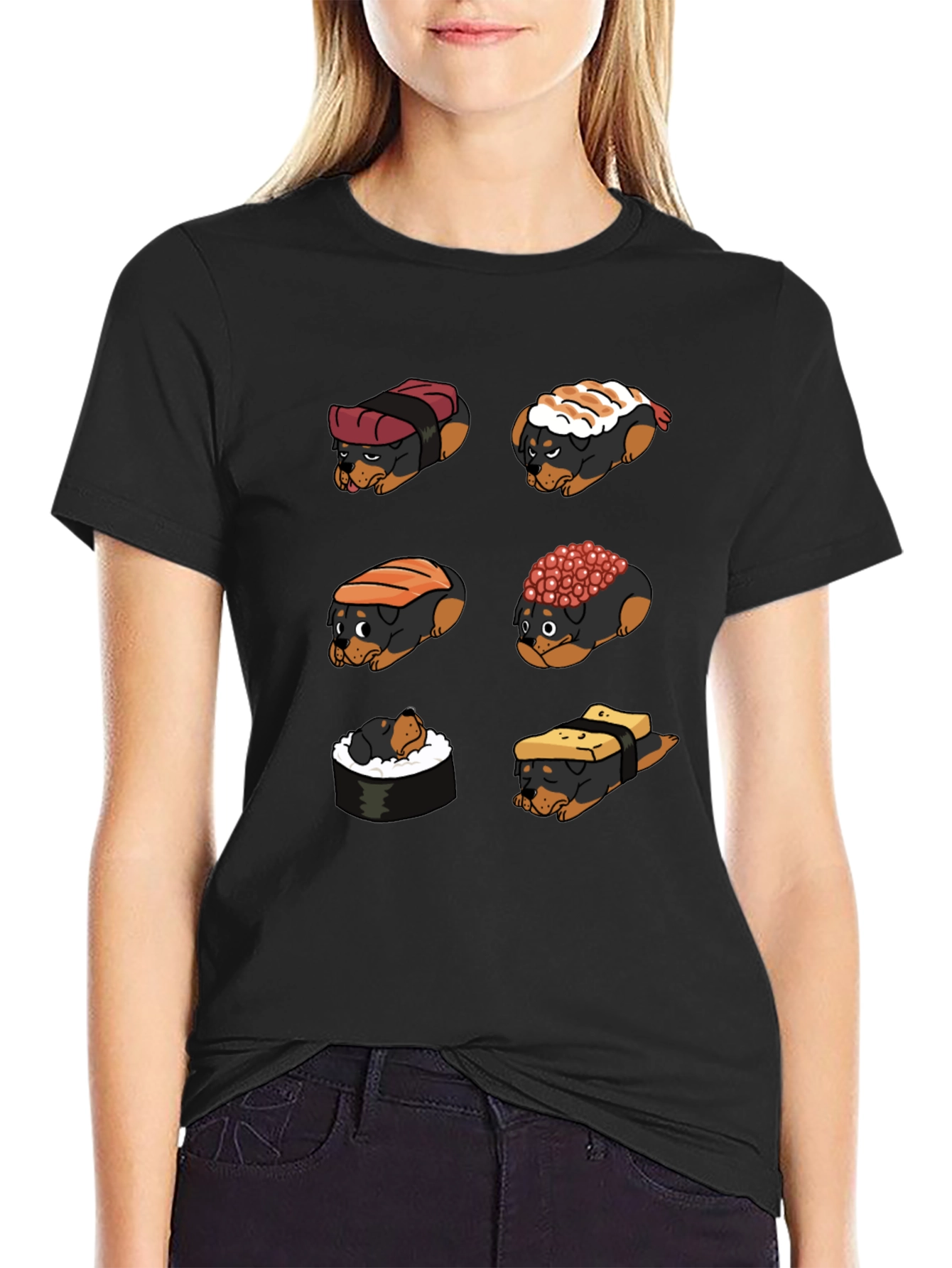 Sushi Dog Graphic T-Shirt - Unique Novelty Tee