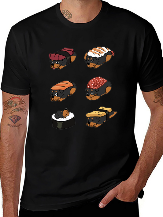 Sushi Dog Graphic T-Shirt - Unique Novelty Tee