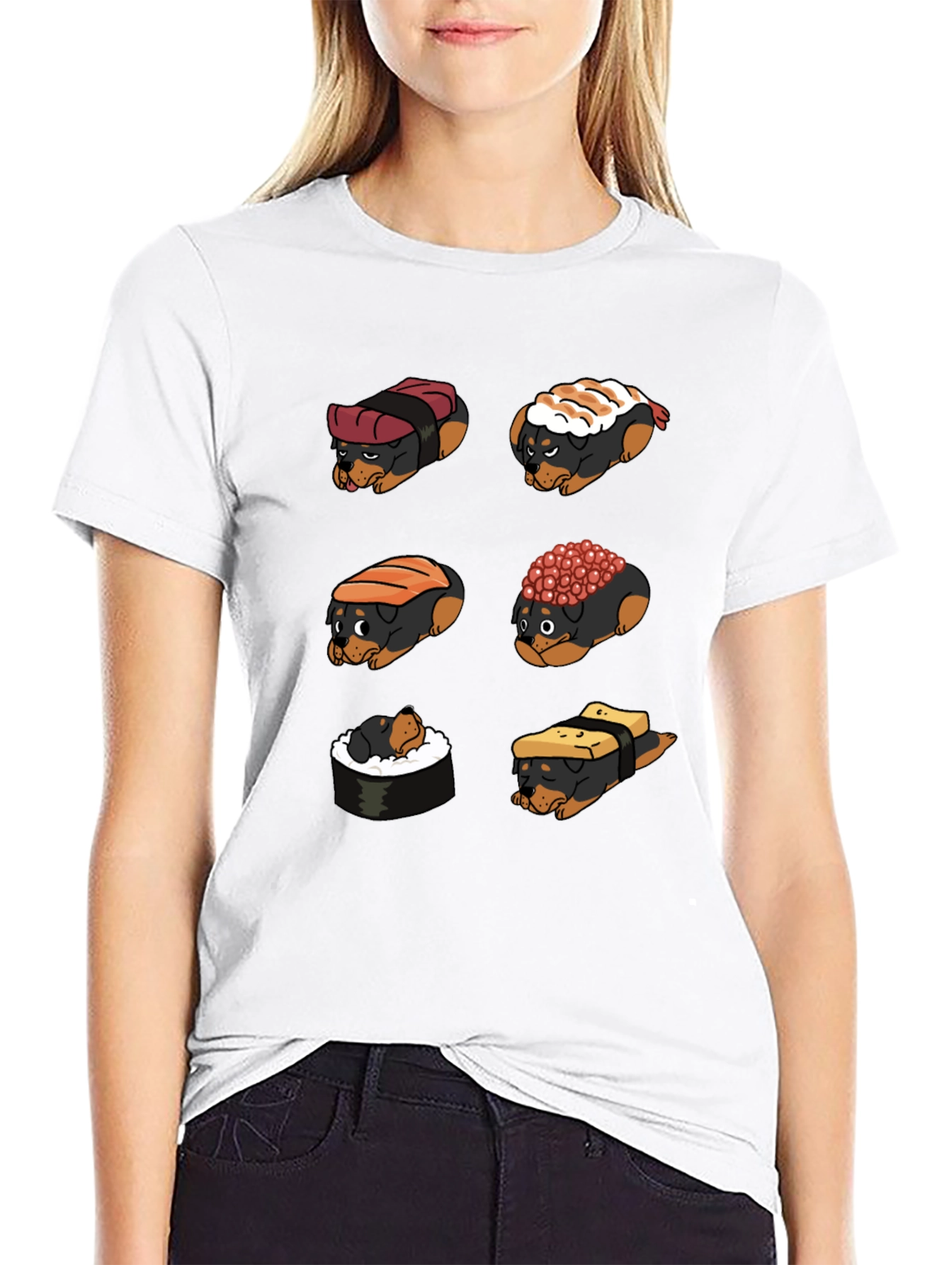 Sushi Dog Graphic T-Shirt - Unique Novelty Tee