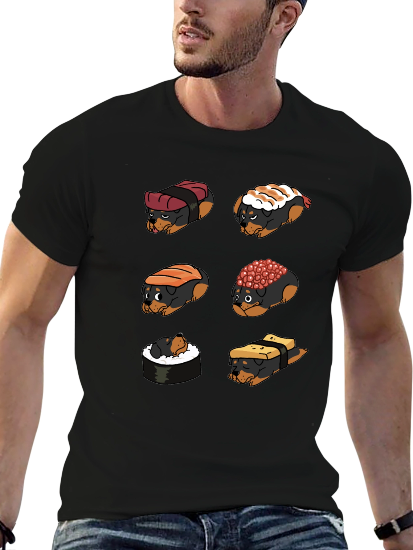 Sushi Dog Graphic T-Shirt - Unique Novelty Tee