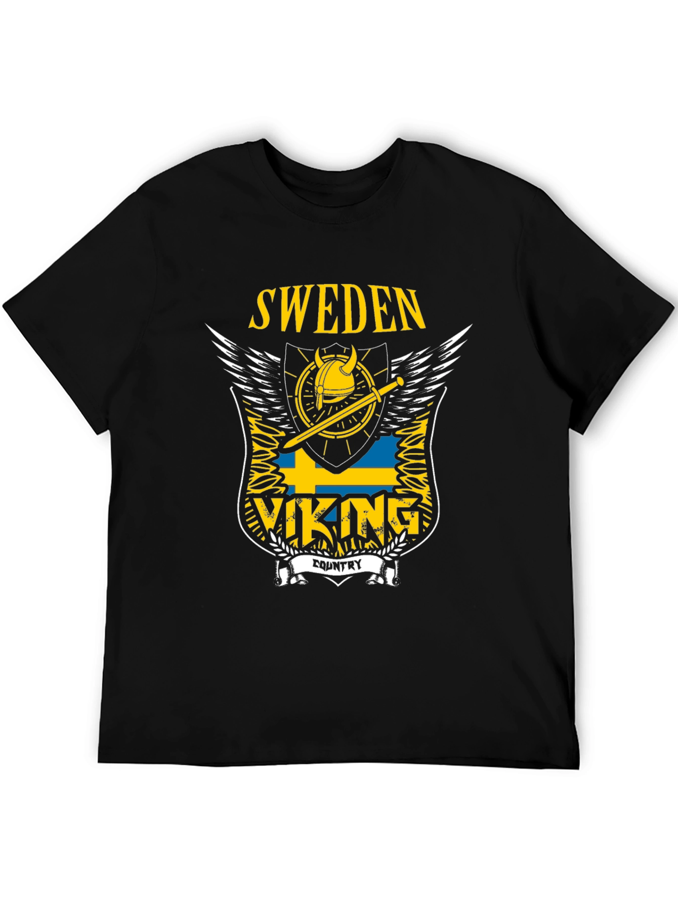 Sweden Viking Country T-Shirt - Black