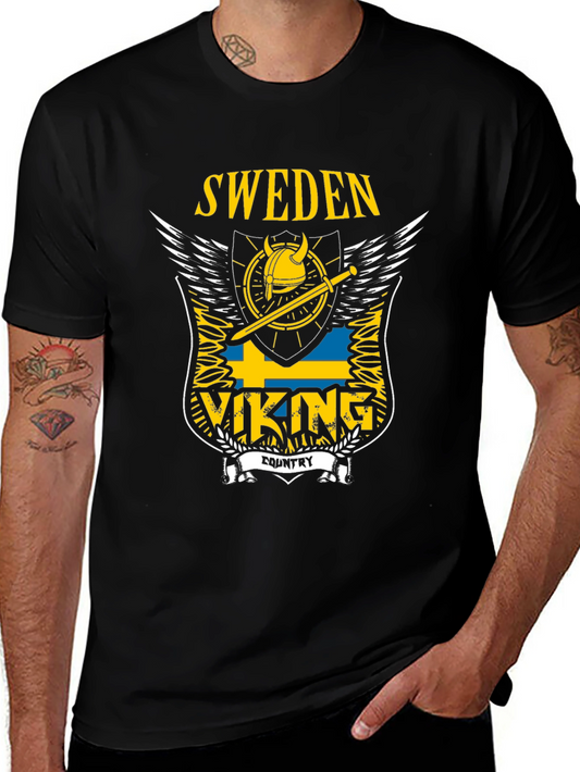 Sweden Viking Country T-Shirt - Black