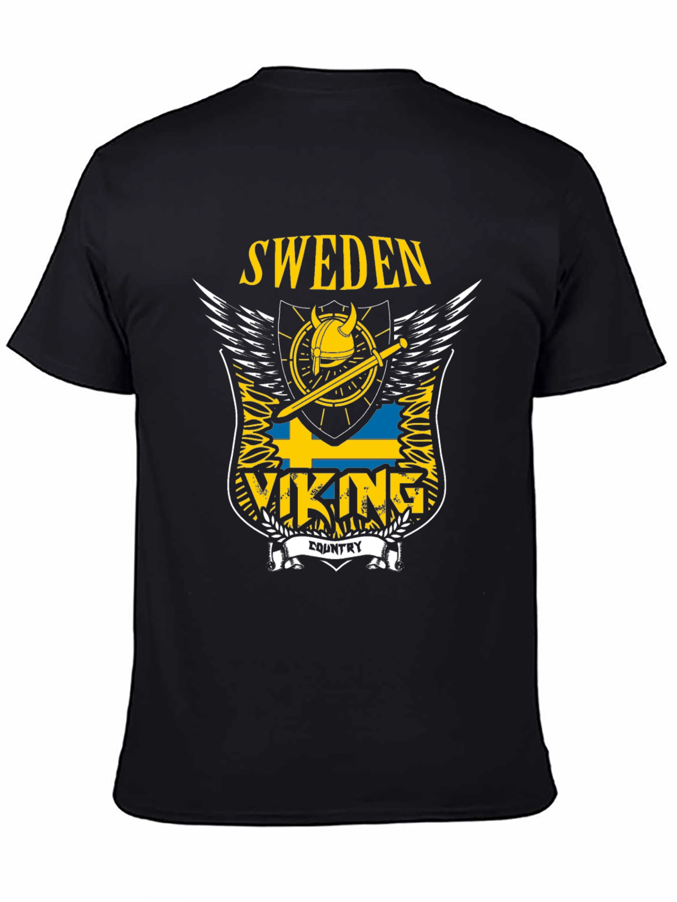 Sweden Viking Country T-Shirt - Black