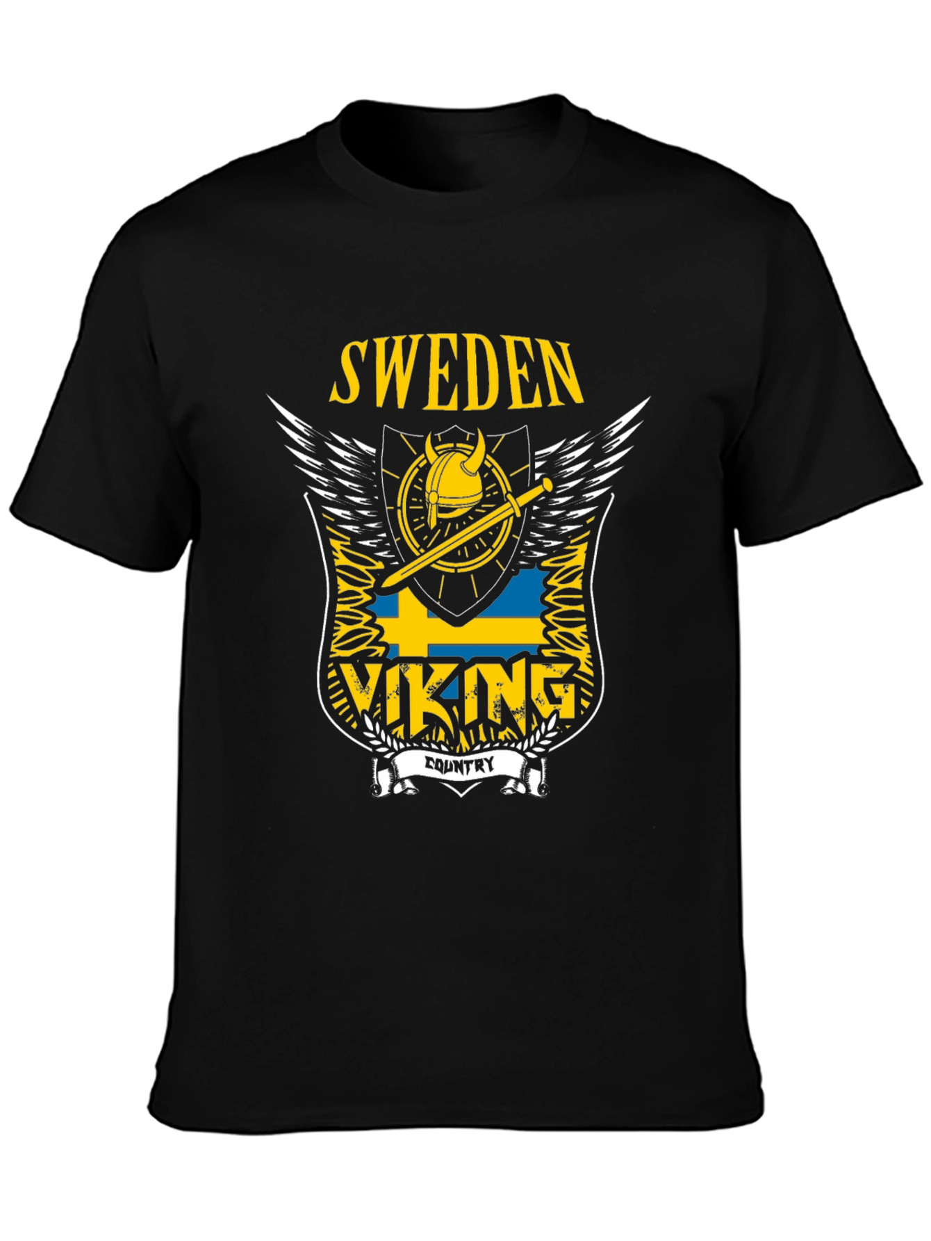 Sweden Viking Country T-Shirt - Black