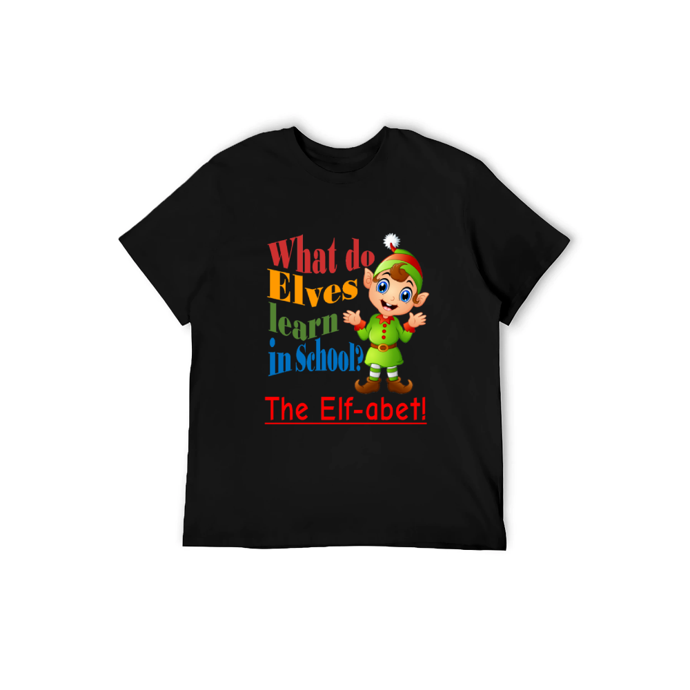 Christmas Elf Alphabet Pun T-Shirt - 100% Cotton, Festive & Casual Wear for Holiday Gatherings & Daily Style
