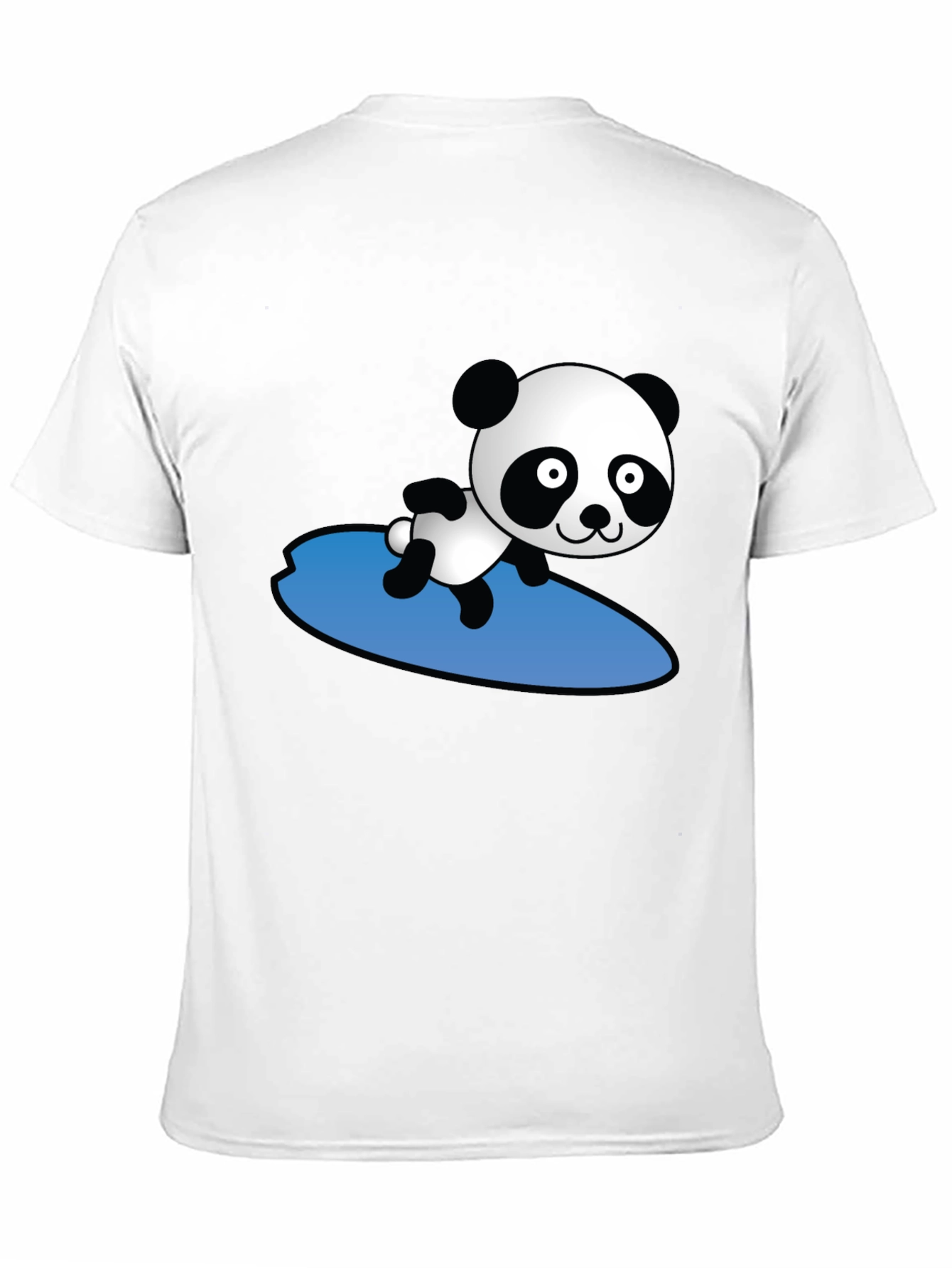 Surfing Panda Graphic T-Shirt - Black
