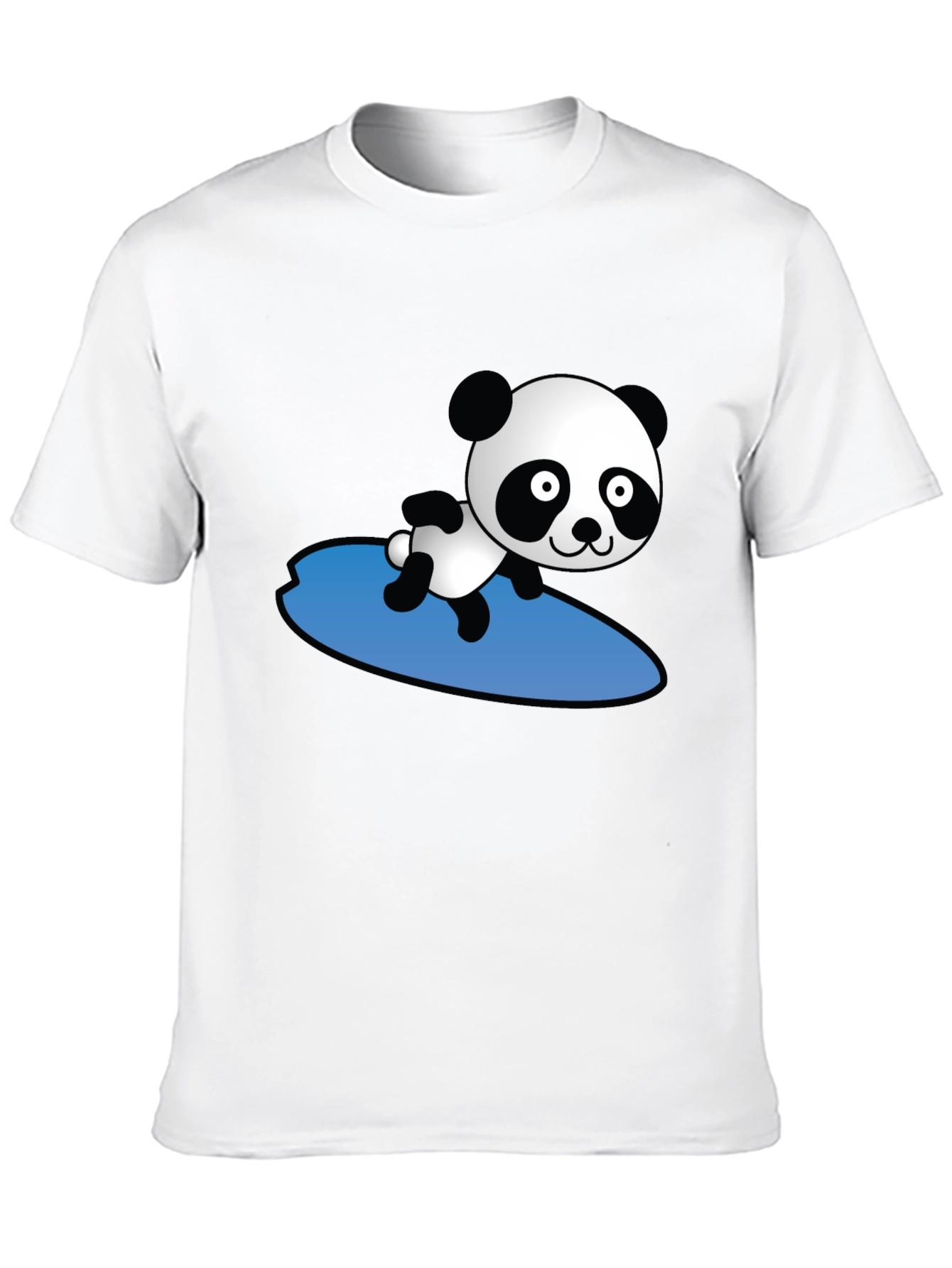 Surfing Panda Graphic T-Shirt - Black