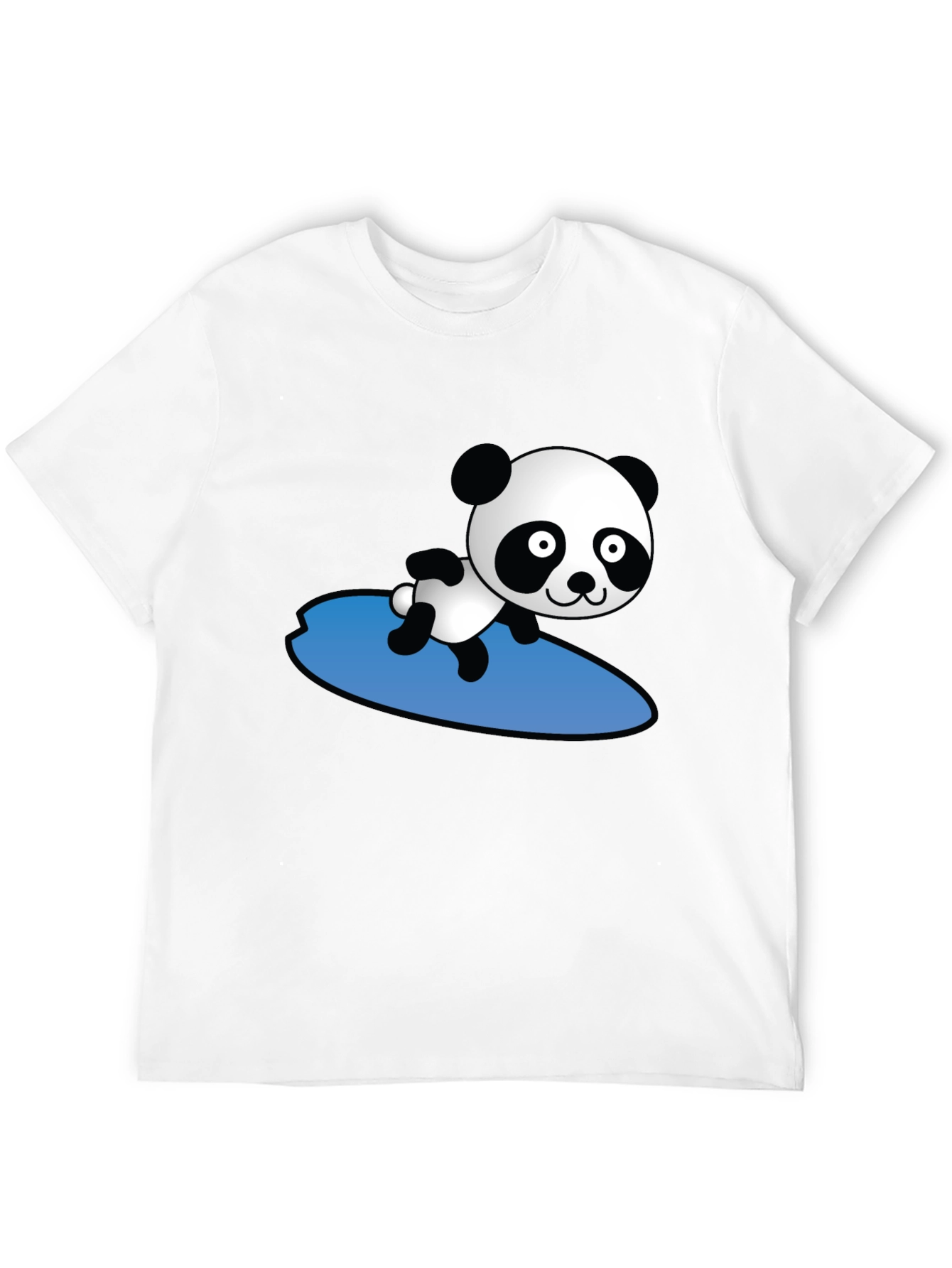 Surfing Panda Graphic T-Shirt - Black