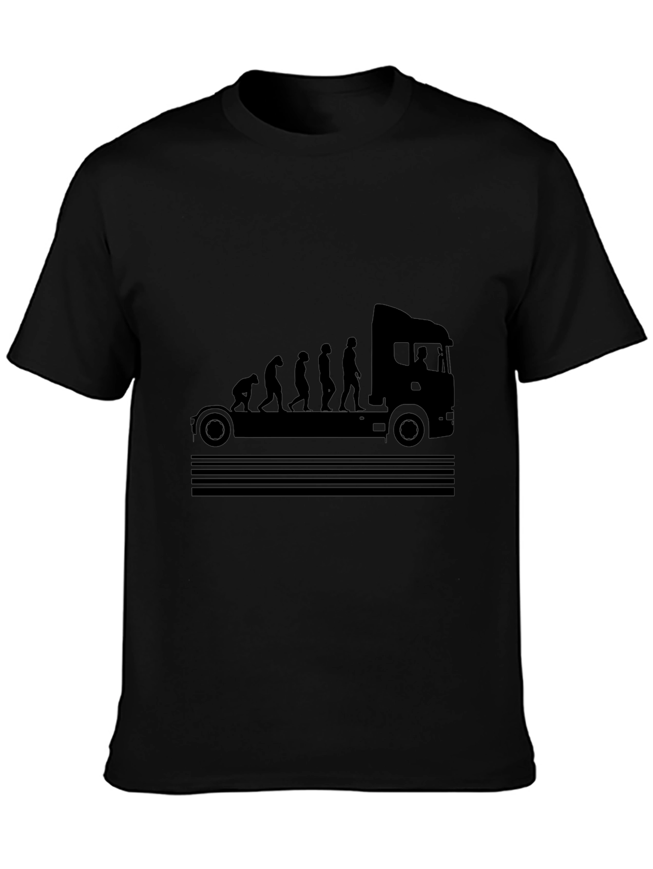 Truck Driver Evolution Black T-Shirt