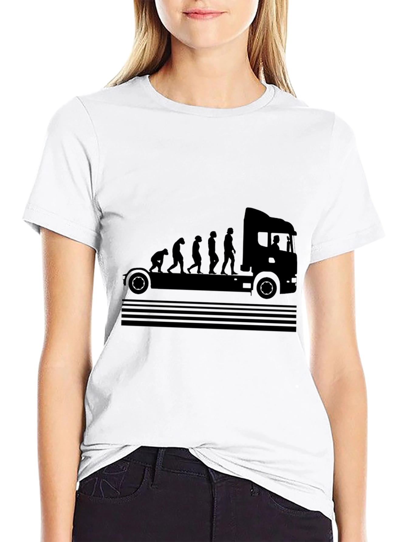 Truck Driver Evolution Black T-Shirt