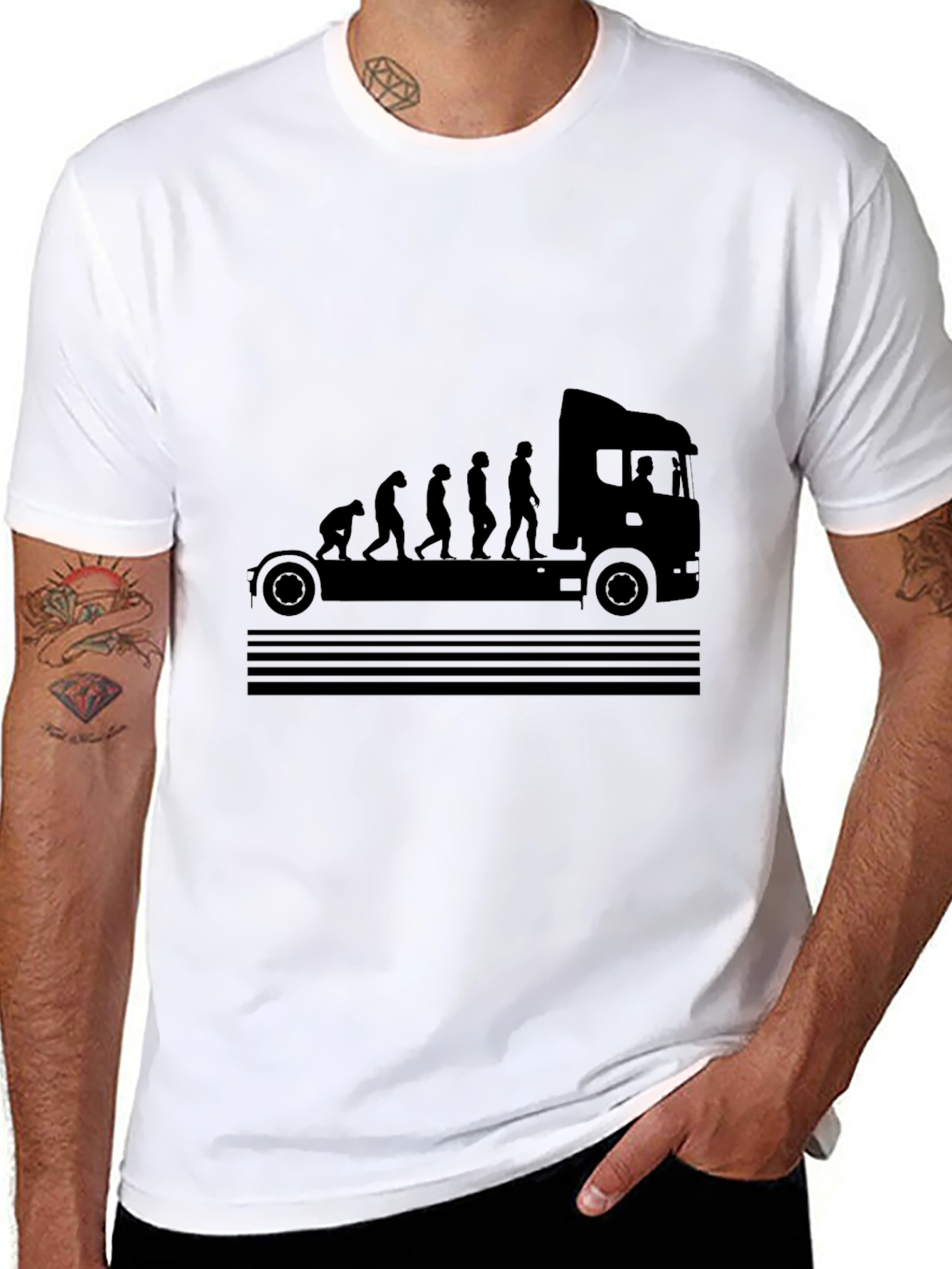 Truck Driver Evolution Black T-Shirt