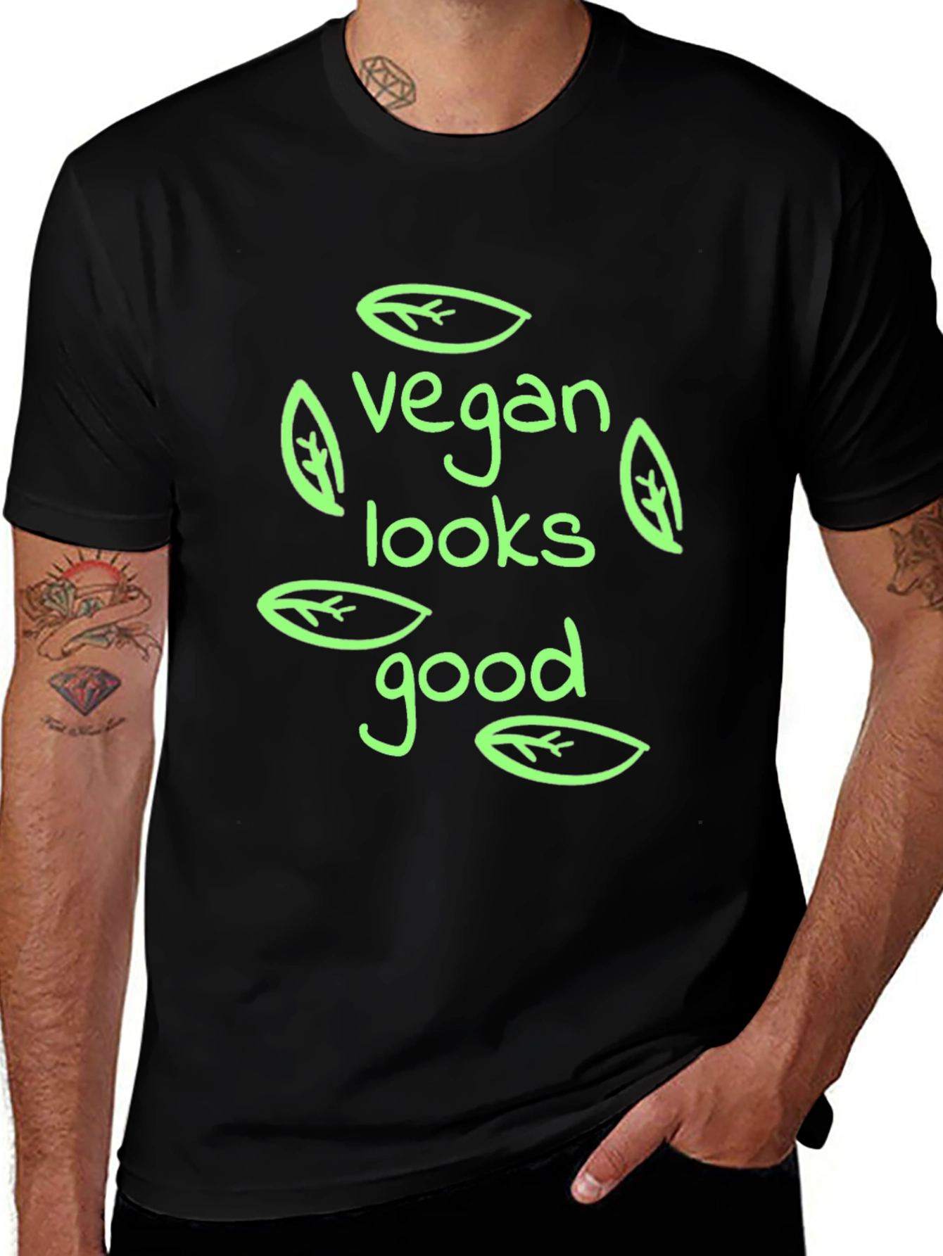 Vegan Looks Good Black T-Shirt
